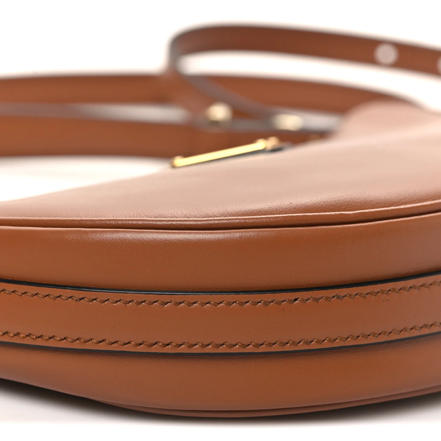 Soft Calfskin Mini Arque Shoulder Bag Cognac - Image 8
