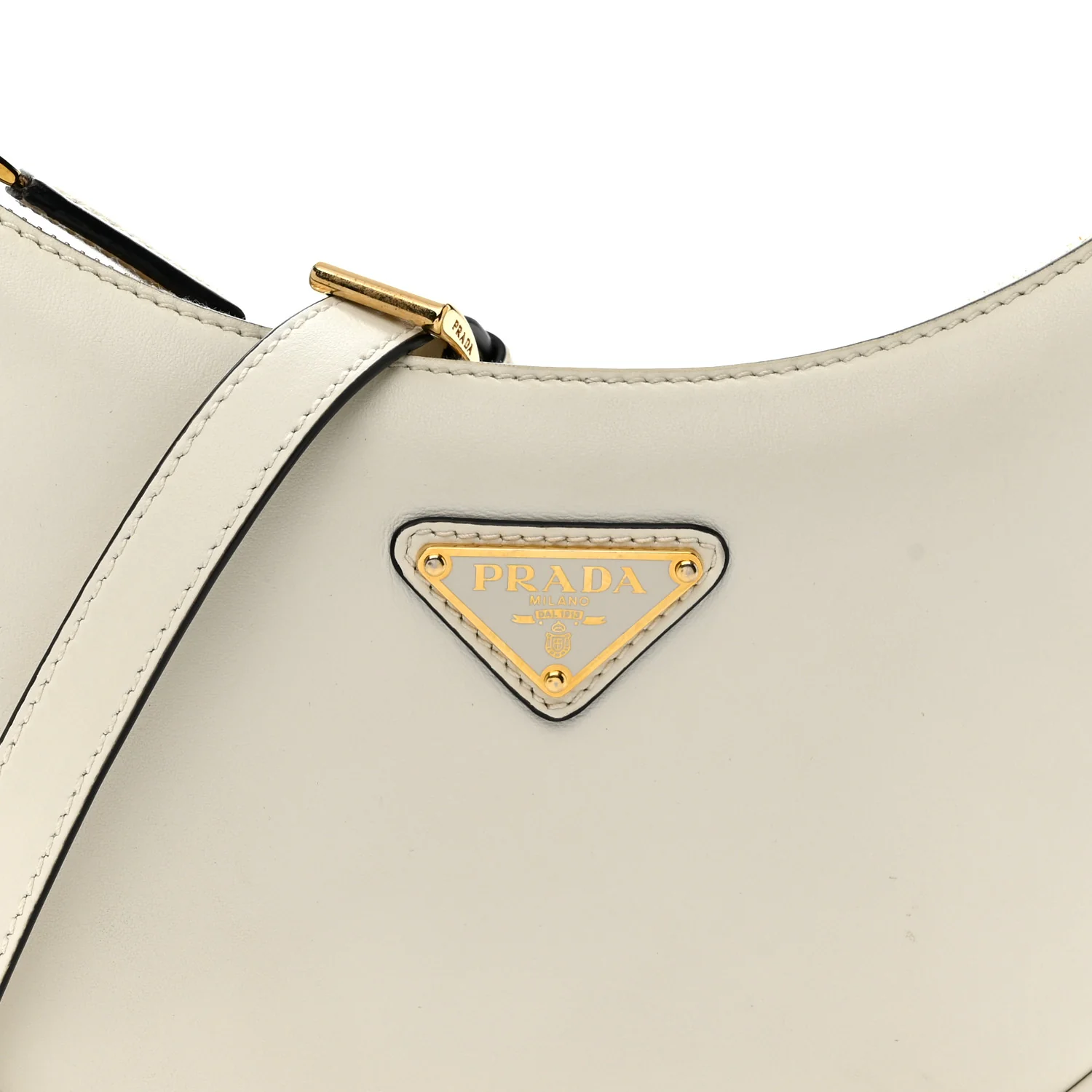 Soft Calfskin Small Arque Shoulder Bag White - Image 9