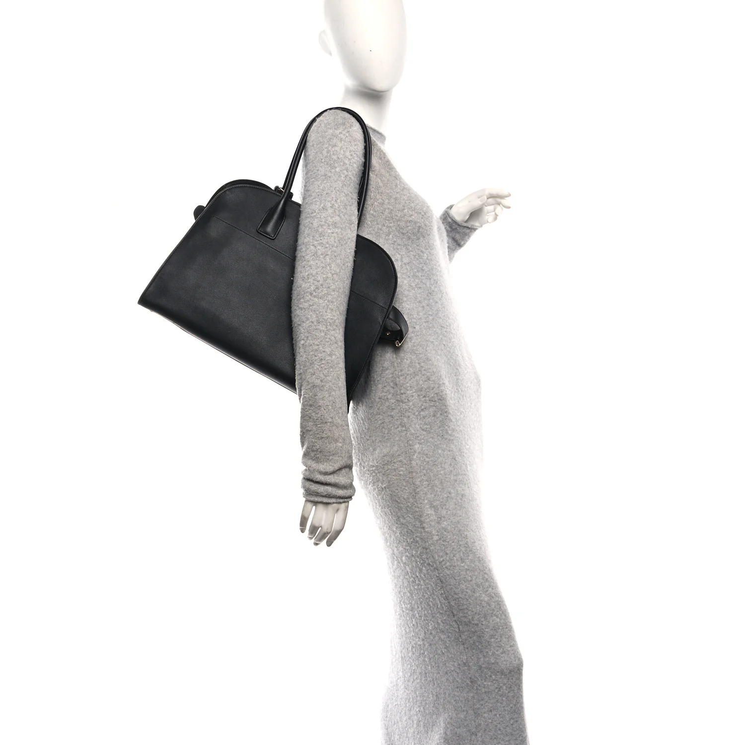 Soft Grain Calfskin Large Tote Bag Black - Image 2