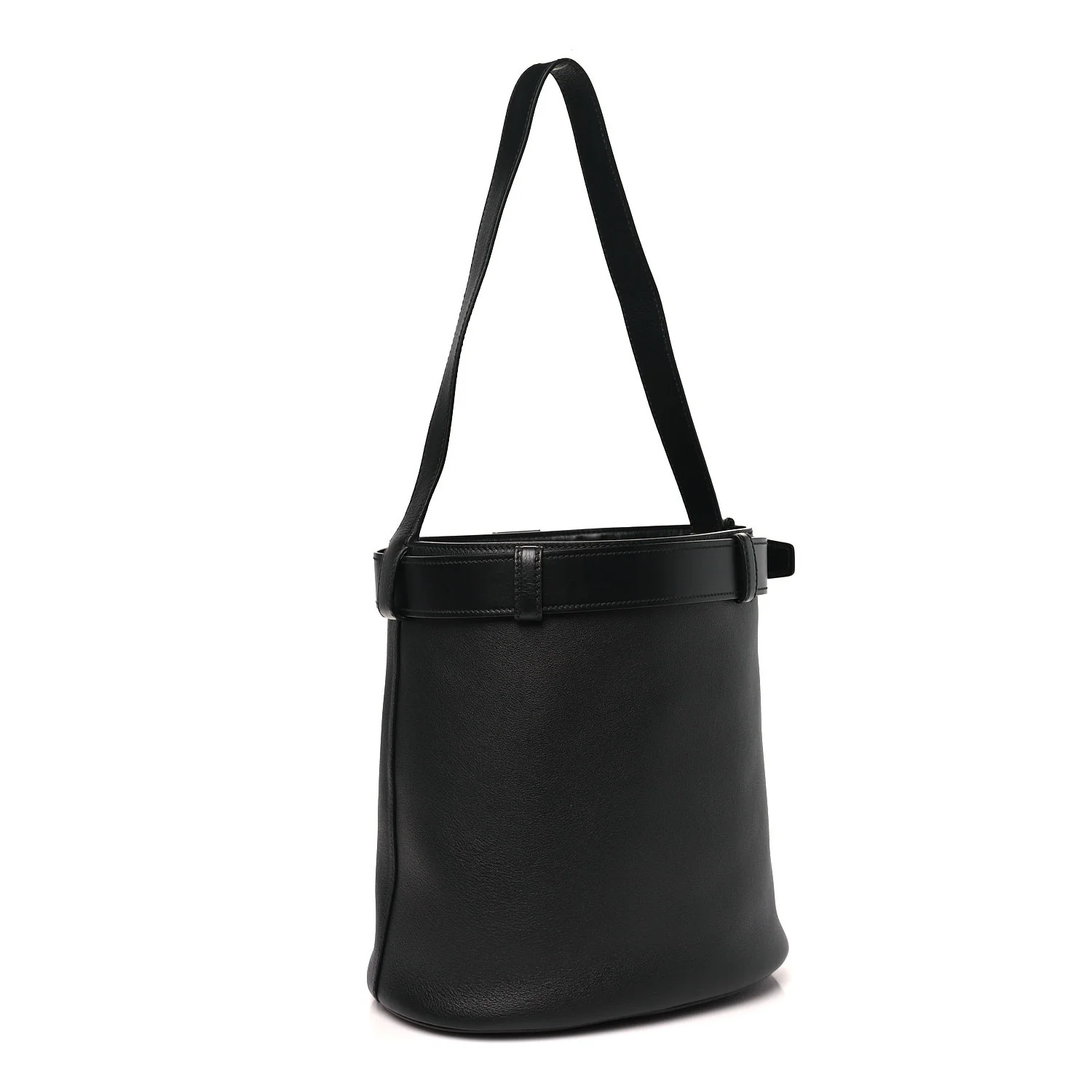 Soft Grained Vitello Daino Secchiello Bucket Bag Black - Image 2