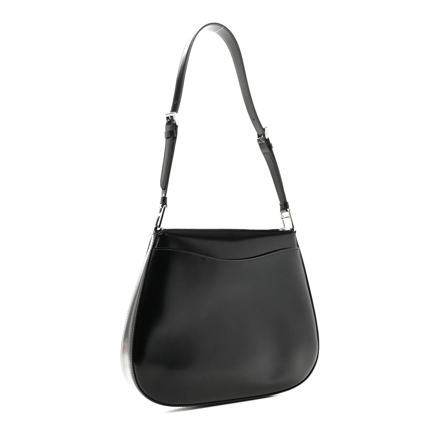 Spazzolato Cleo Flap Shoulder Bag Black - Image 3