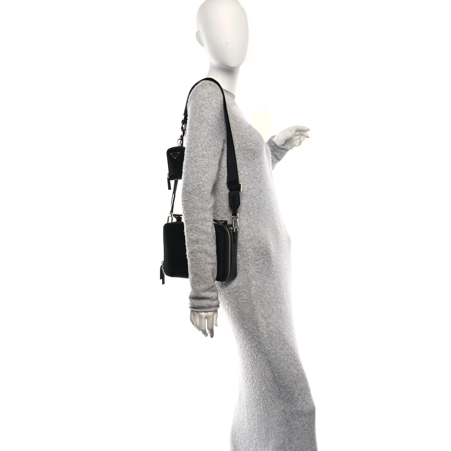 Spazzolato Medium Brique Crossbody Bag Black - Image 2