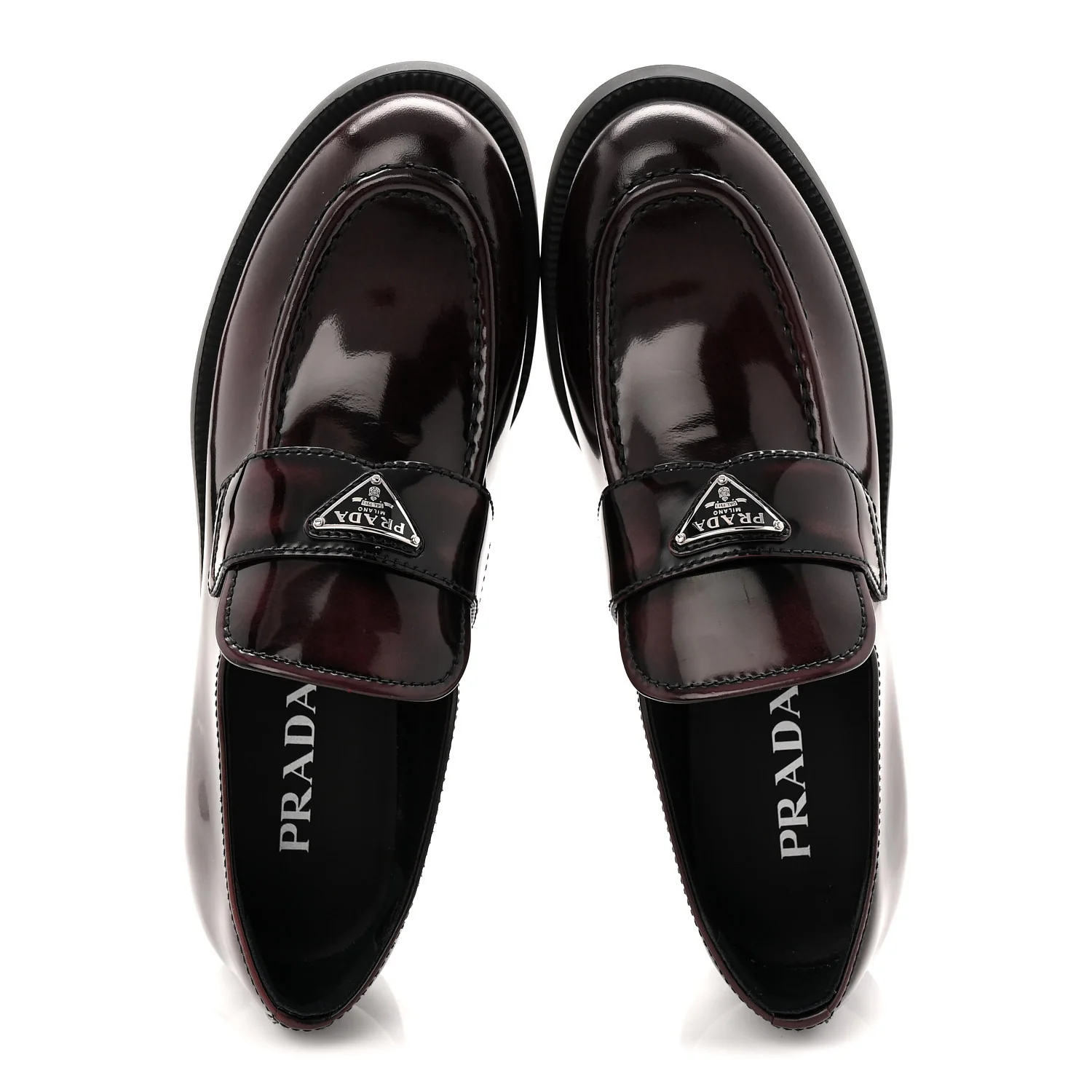 Spazzolato Metal Triangle Logo 50mm Loafers 39 Cordovan - Image 2