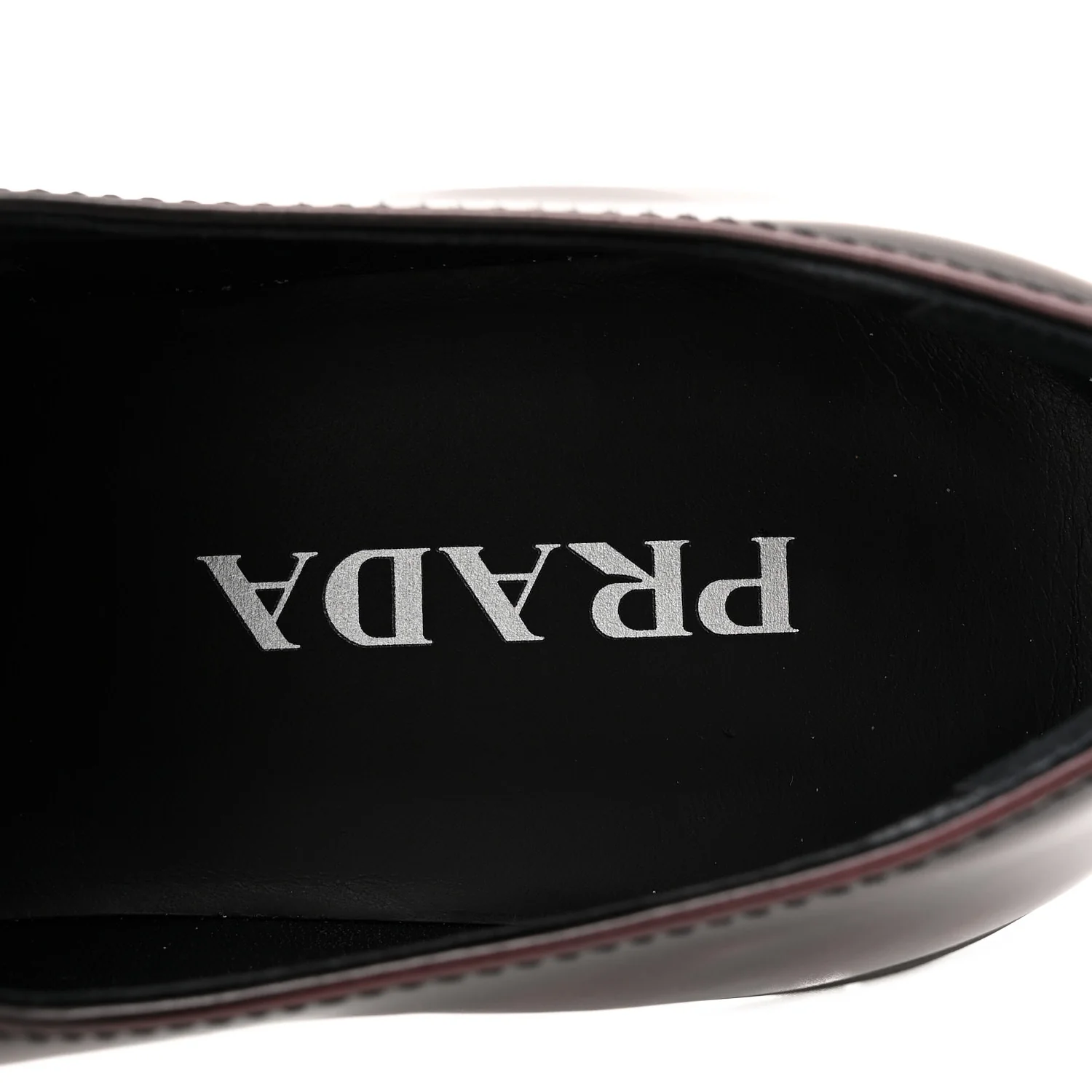 Spazzolato Metal Triangle Logo 50mm Loafers 39 Cordovan - Image 8