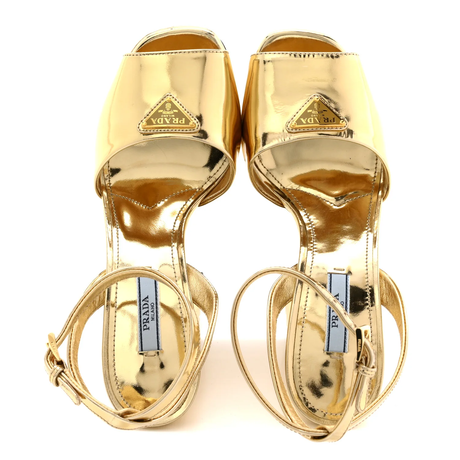 Spazzolato Metal Triangle Logo Pumps 37 Platino - Image 2