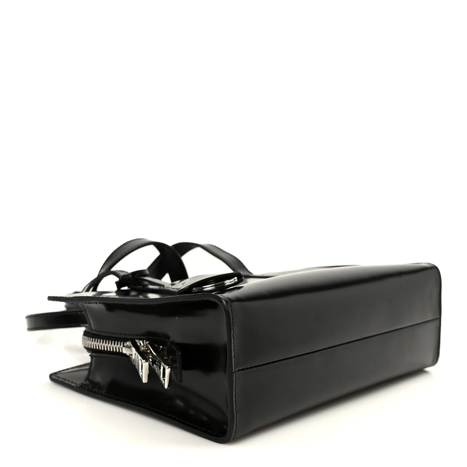 Spazzolato Mini Re-Edition 1995 Double Handle Handbag Black - Image 4