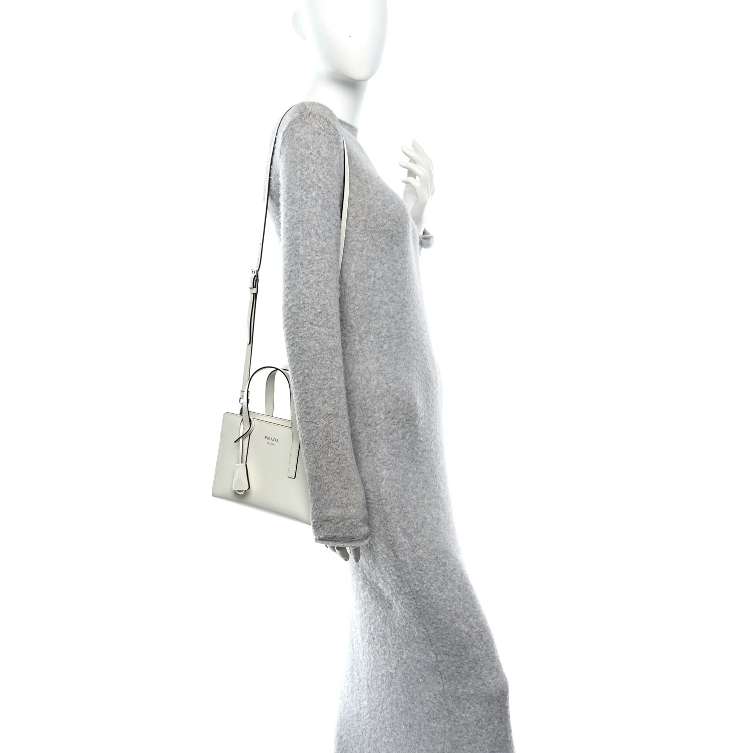 Spazzolato Mini Re-Edition 1995 Double Handle Handbag White - Image 2