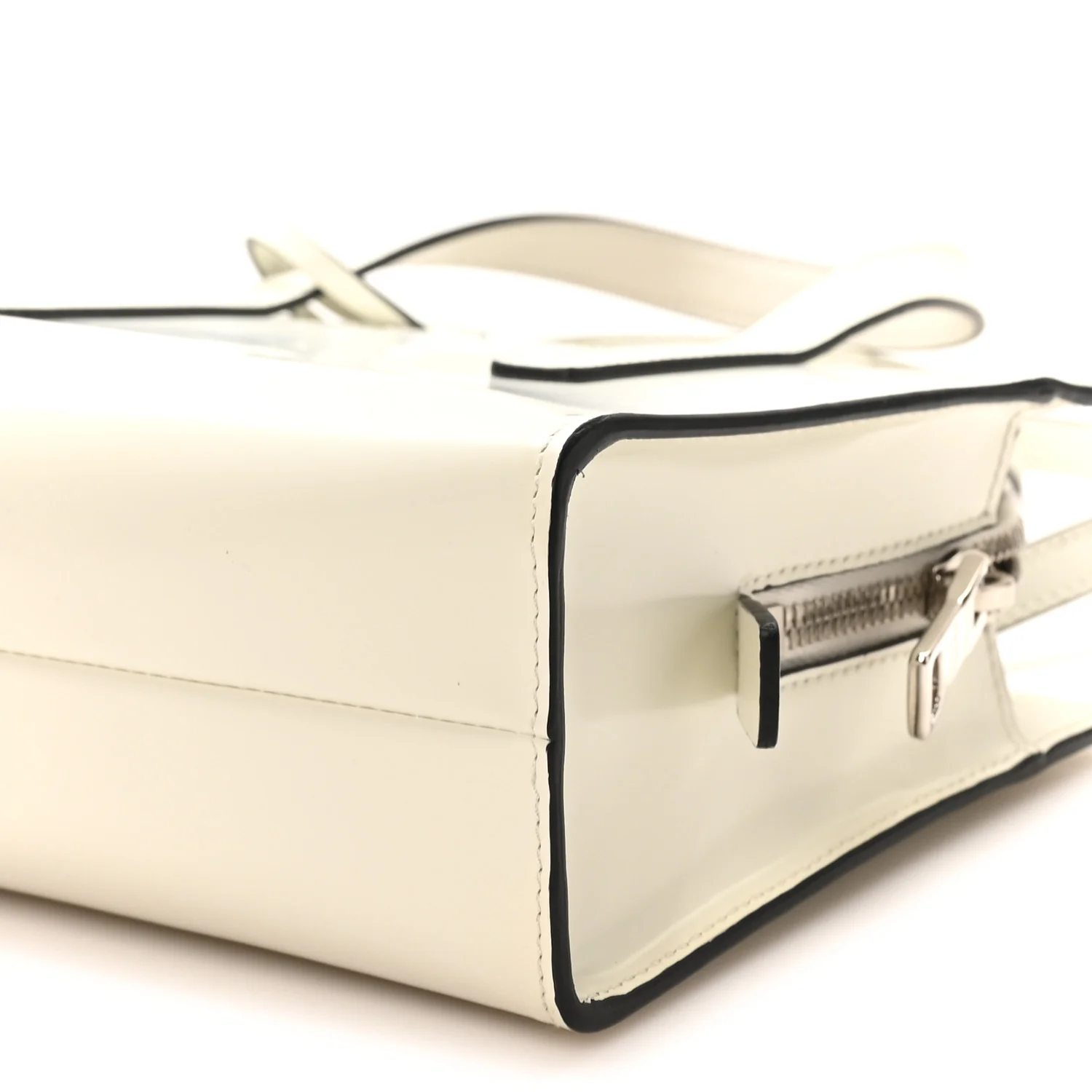 Spazzolato Mini Re-Edition 1995 Double Handle Handbag White - Image 8