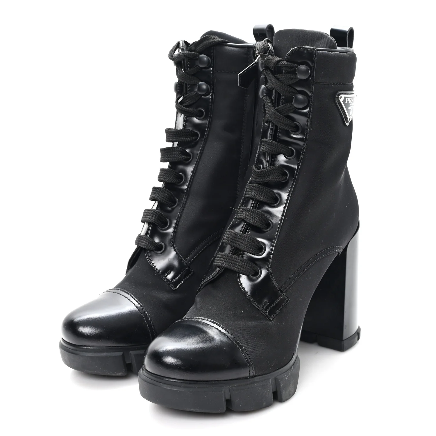 Spazzolato Re-Nylon Metal Triangle Logo 110mm Ankle Boots 37 Black - Image 4