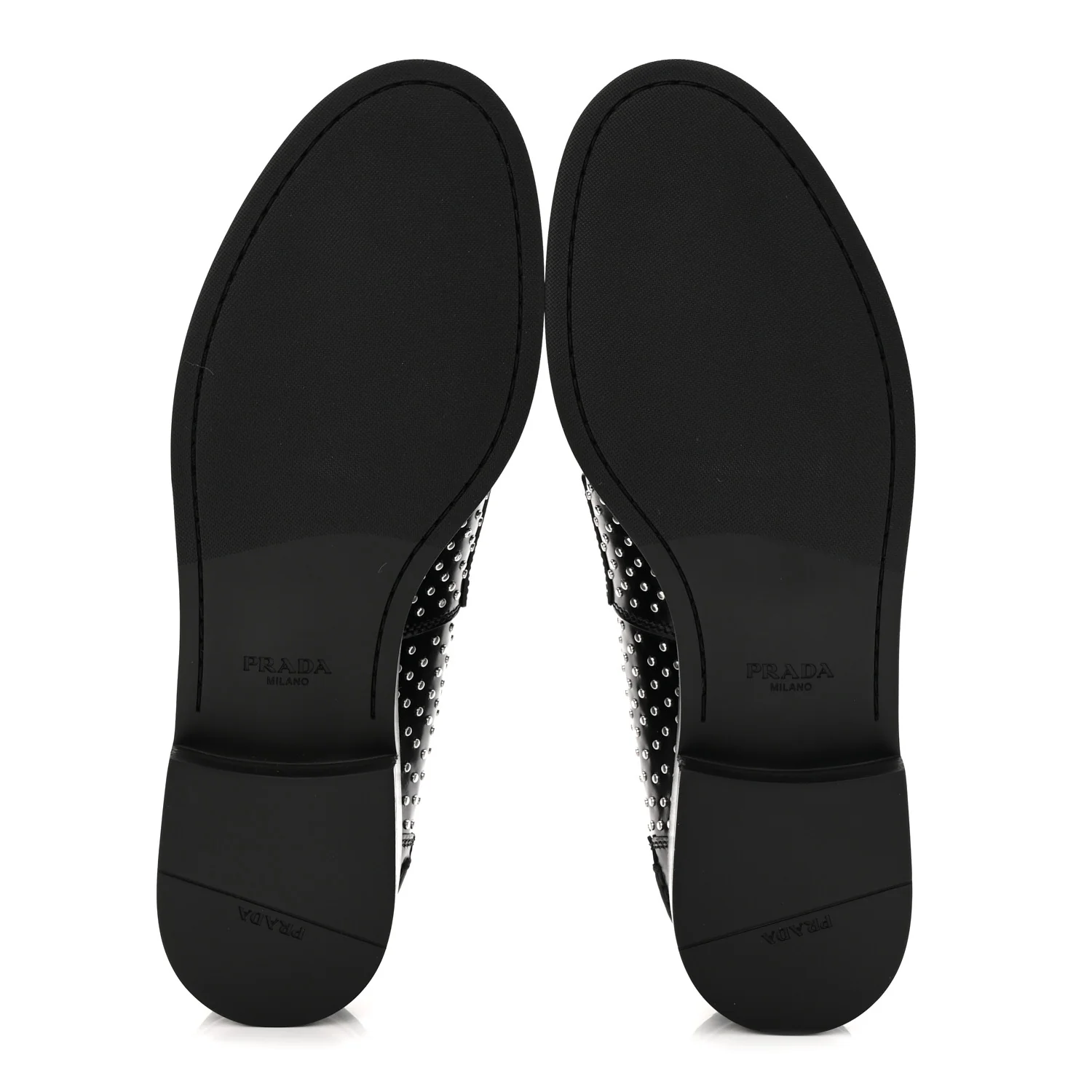 Spazzolato Studded Metal Triangle Logo 20mm Loafers 39 Black - Image 6