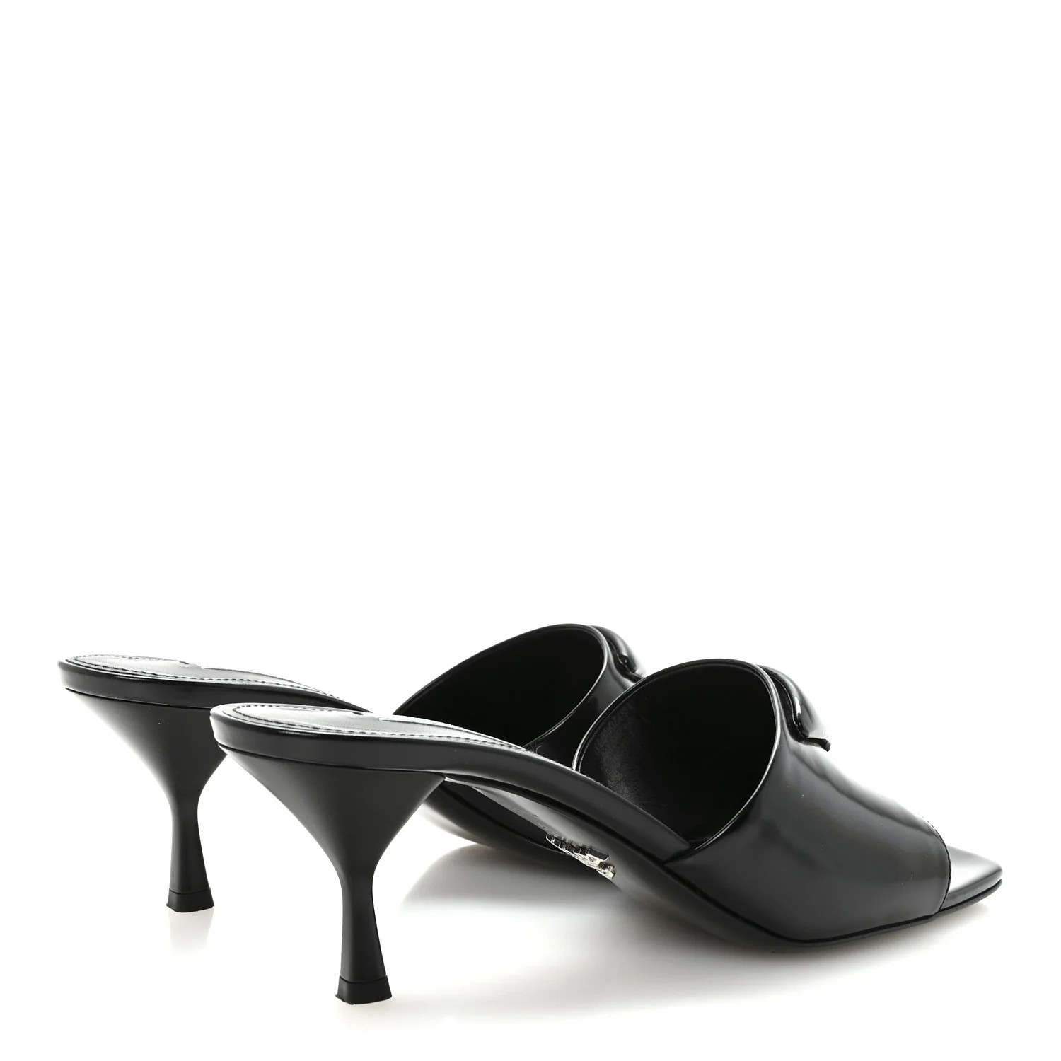 Spazzolato Triangle Logo 65mm Slide Sandals 40 Black - Image 5