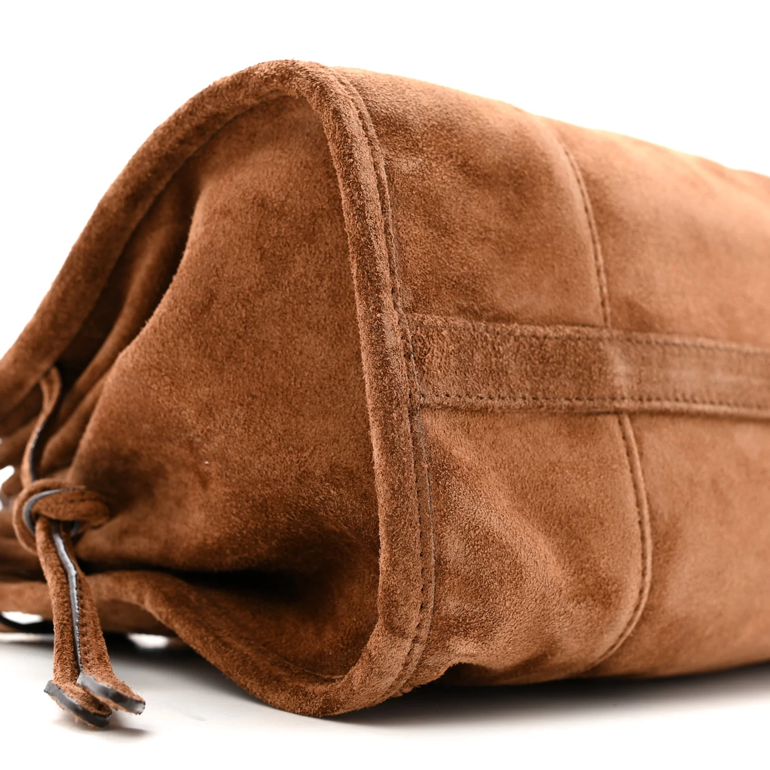 Suede Triangle Medium Bonnie Shoulder Bag Cacao - Image 10