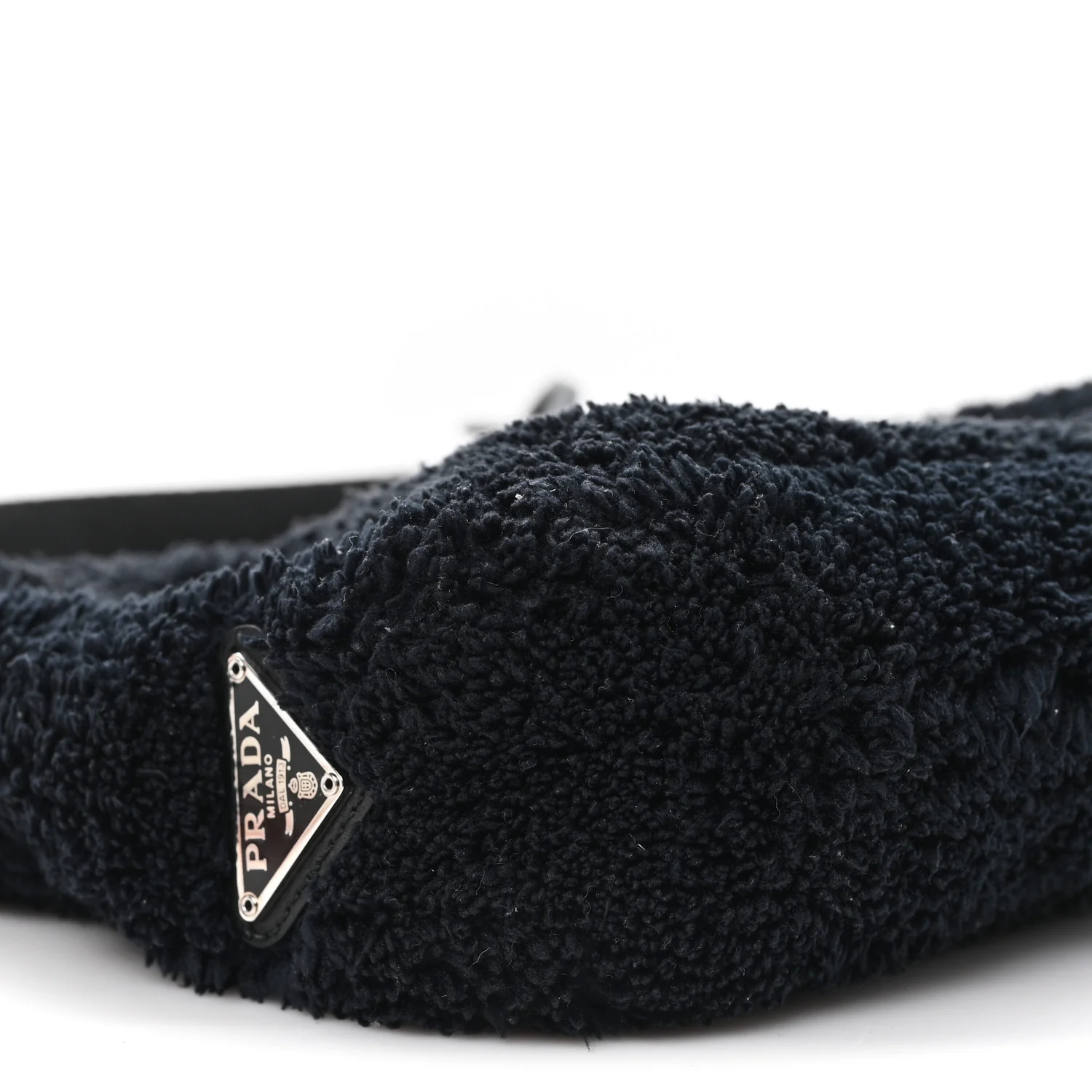 Terry Cloth Mini Re-Edition 2000 Bag Black White - Image 8