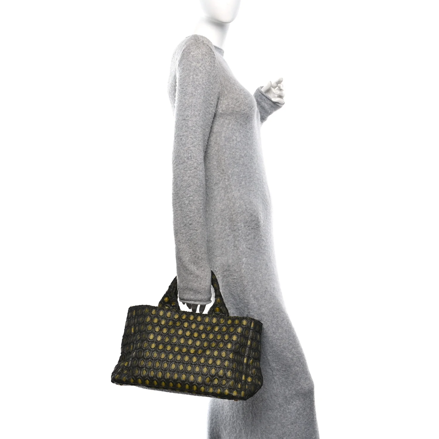 Tessuto Jacquard Canapa Tote Giallo - Image 2