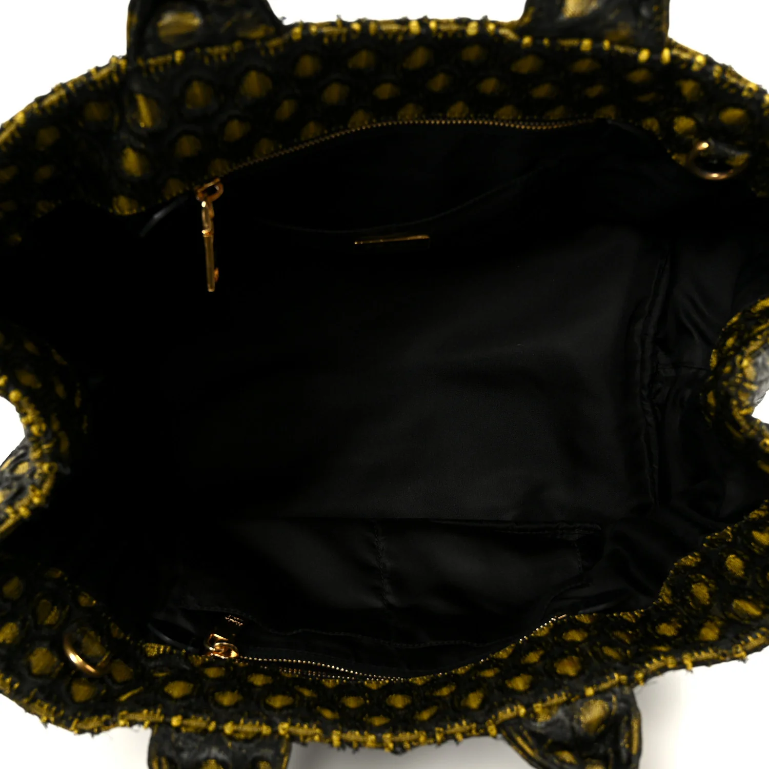Tessuto Jacquard Canapa Tote Giallo - Image 5