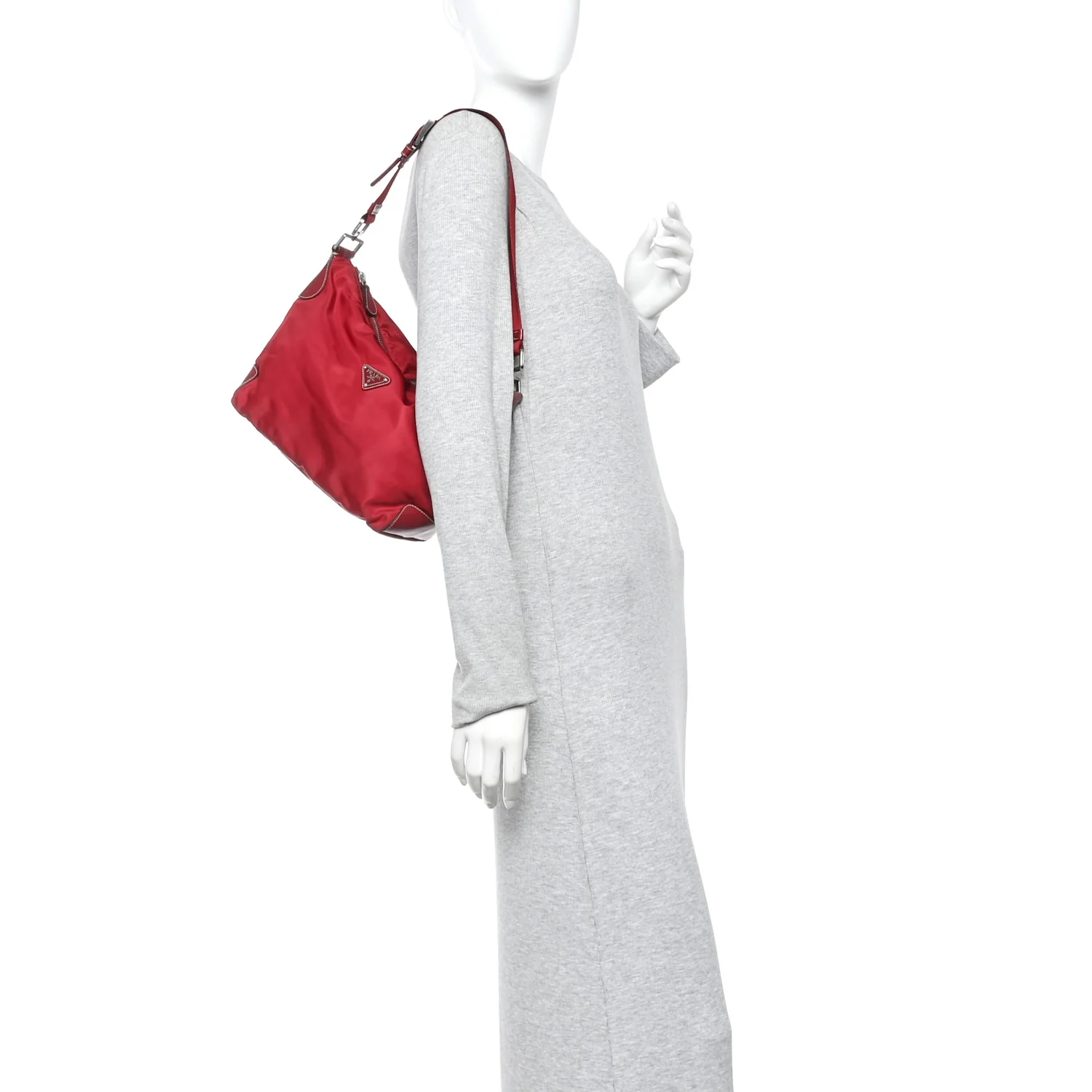 Tessuto Nylon Calfskin Hobo Fuoco - Image 2