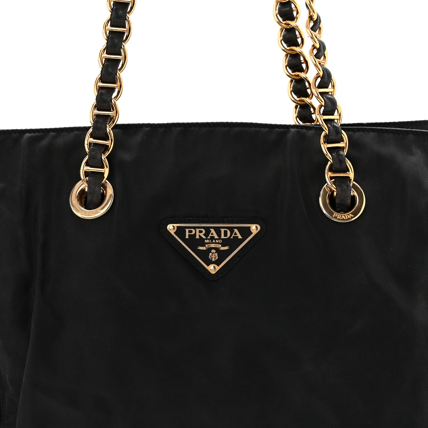Tessuto Nylon Catena Chain Shoulder Bag Black - Image 8