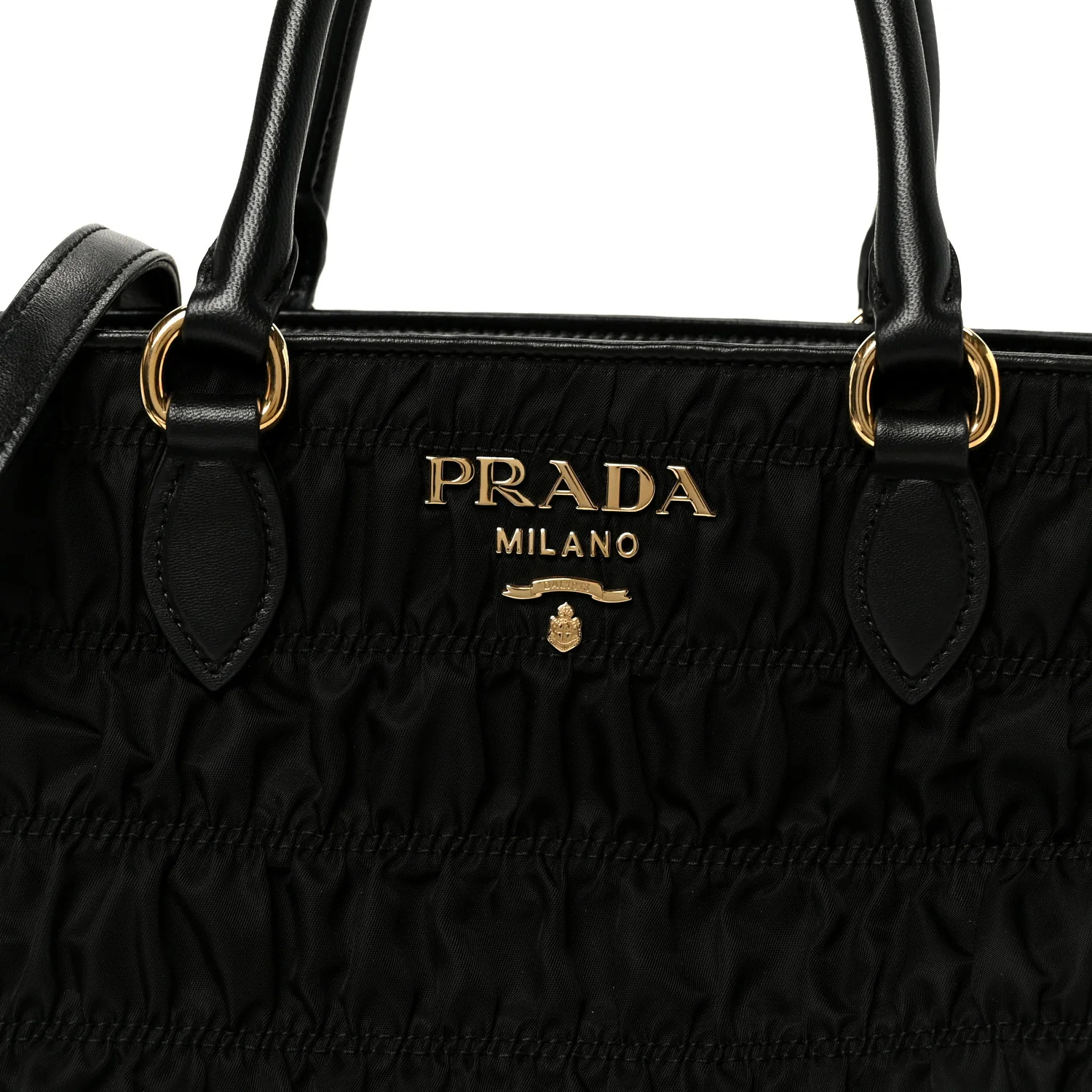 Tessuto Nylon Gaufre Small Tote Black - Image 9