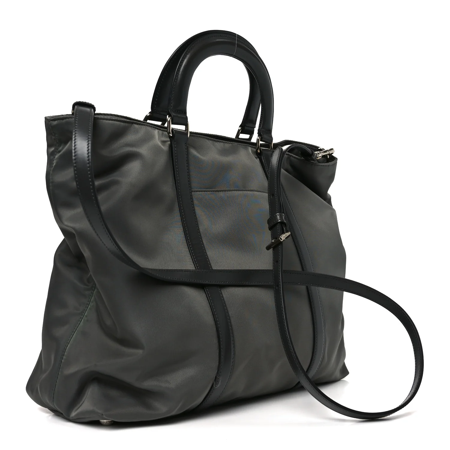 Tessuto Nylon Pocket Tote Grey - Image 3