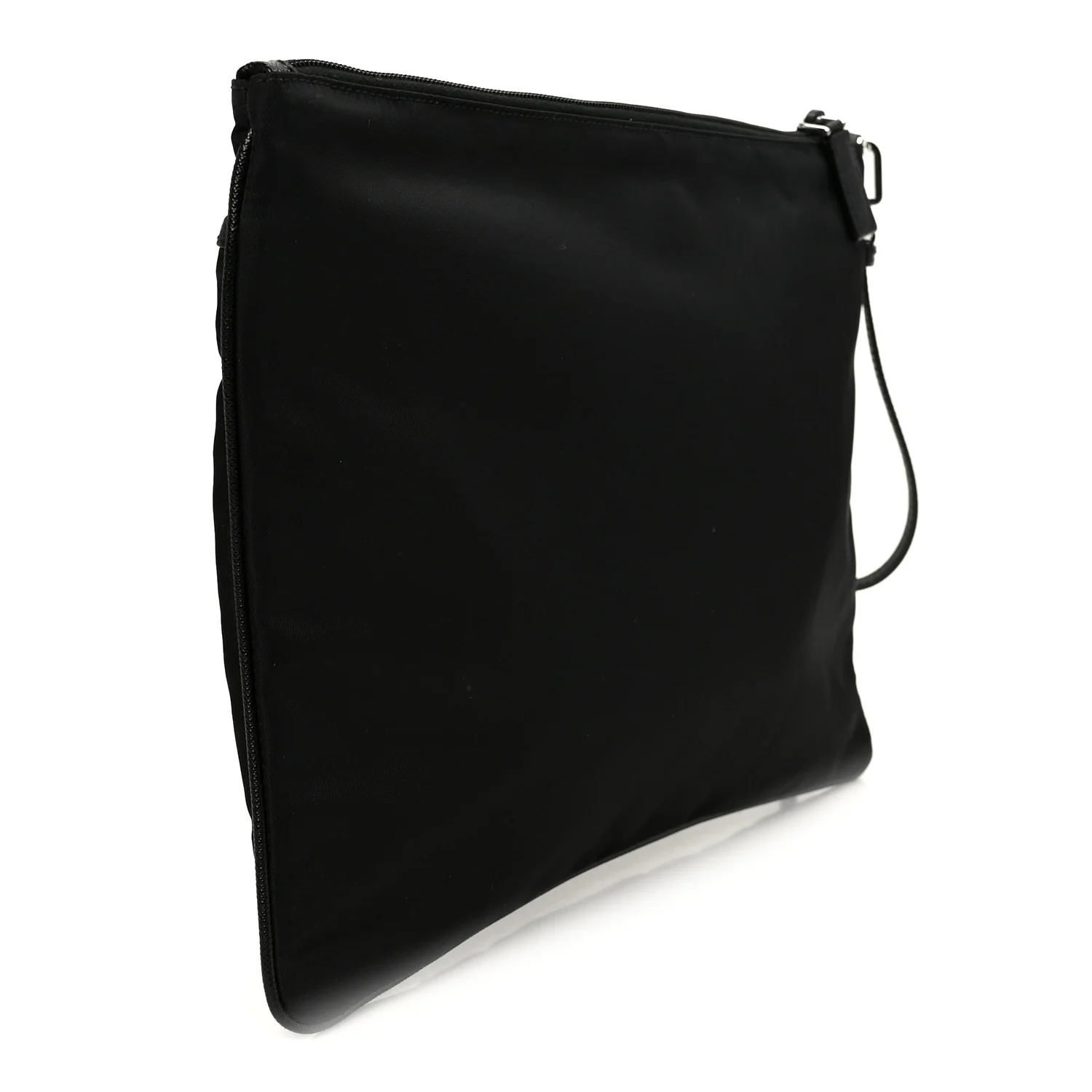Tessuto Nylon Saffiano Flat Pouch Black - Image 3