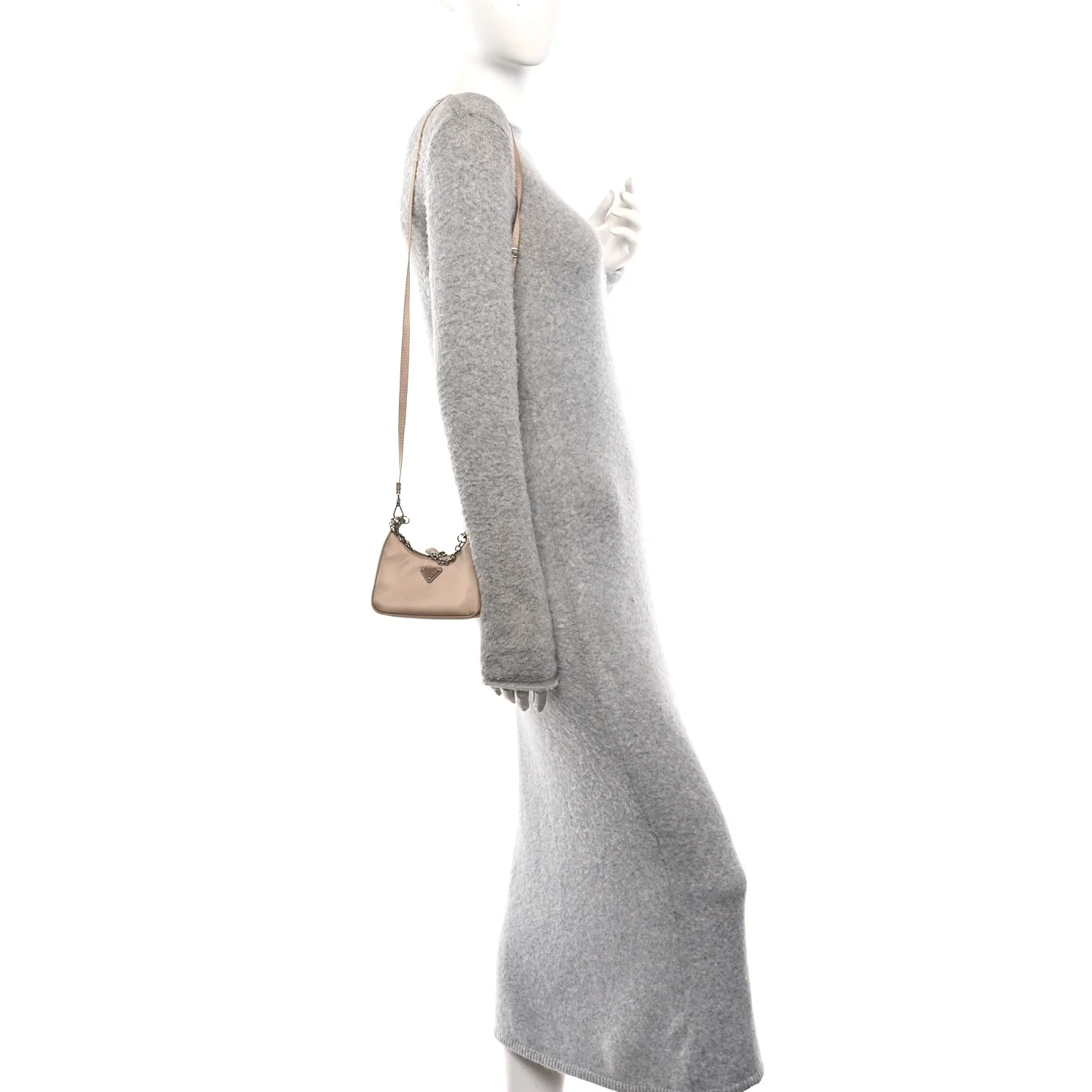 Tessuto Nylon Saffiano Mini Re-Edition 2000 Shoulder Bag Cammeo - Image 2