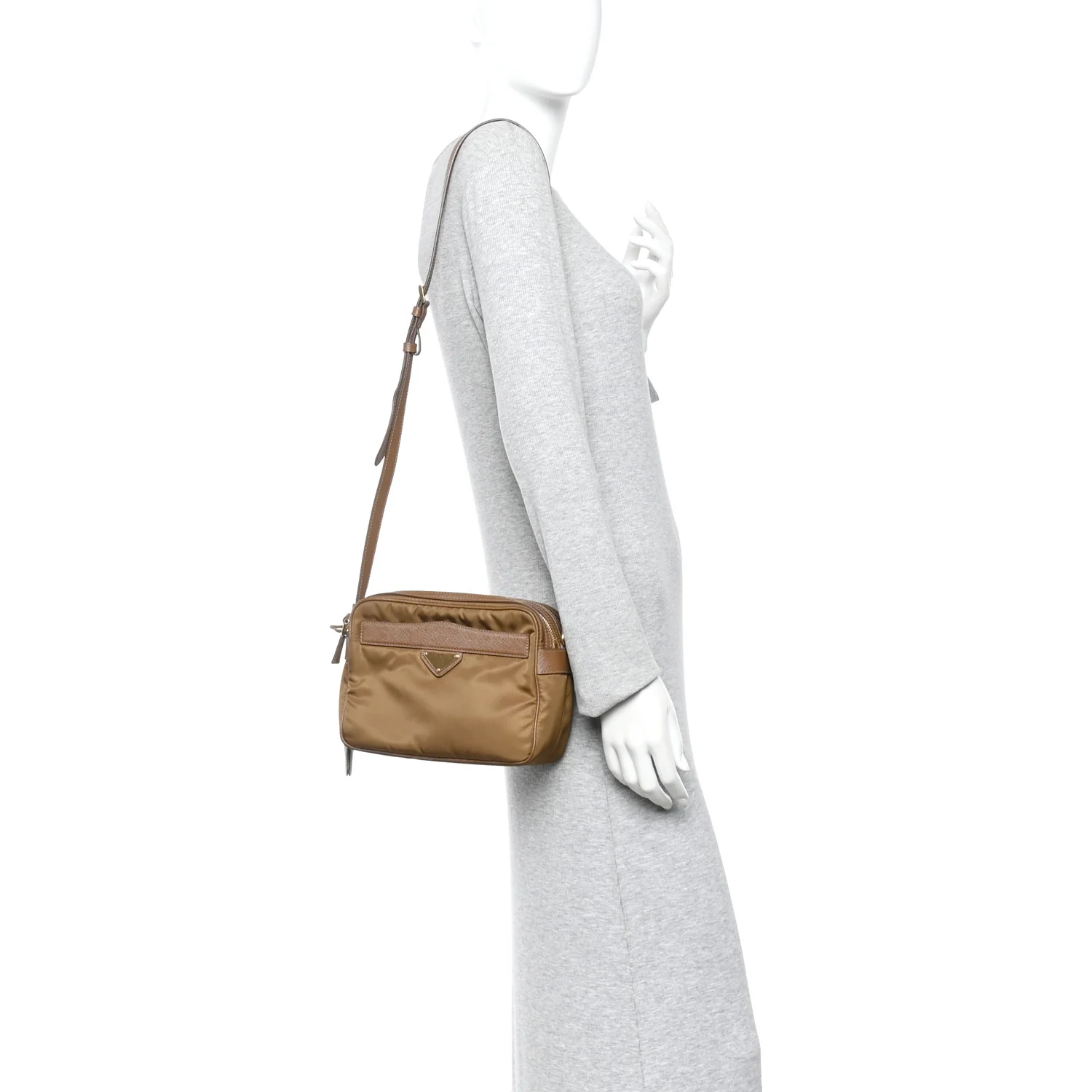 Tessuto Nylon Saffiano Re-Edition 1978 Messenger Bag Sughero - Image 2