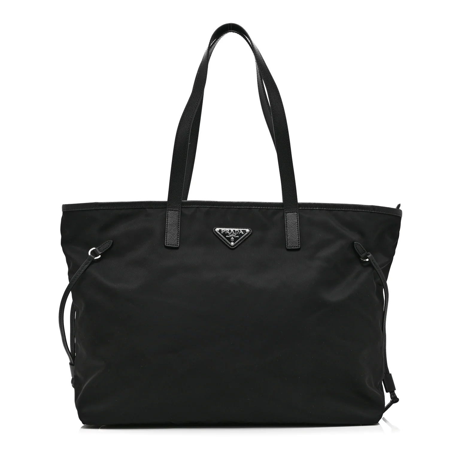 Tessuto Nylon Saffiano Shopping Tote Black