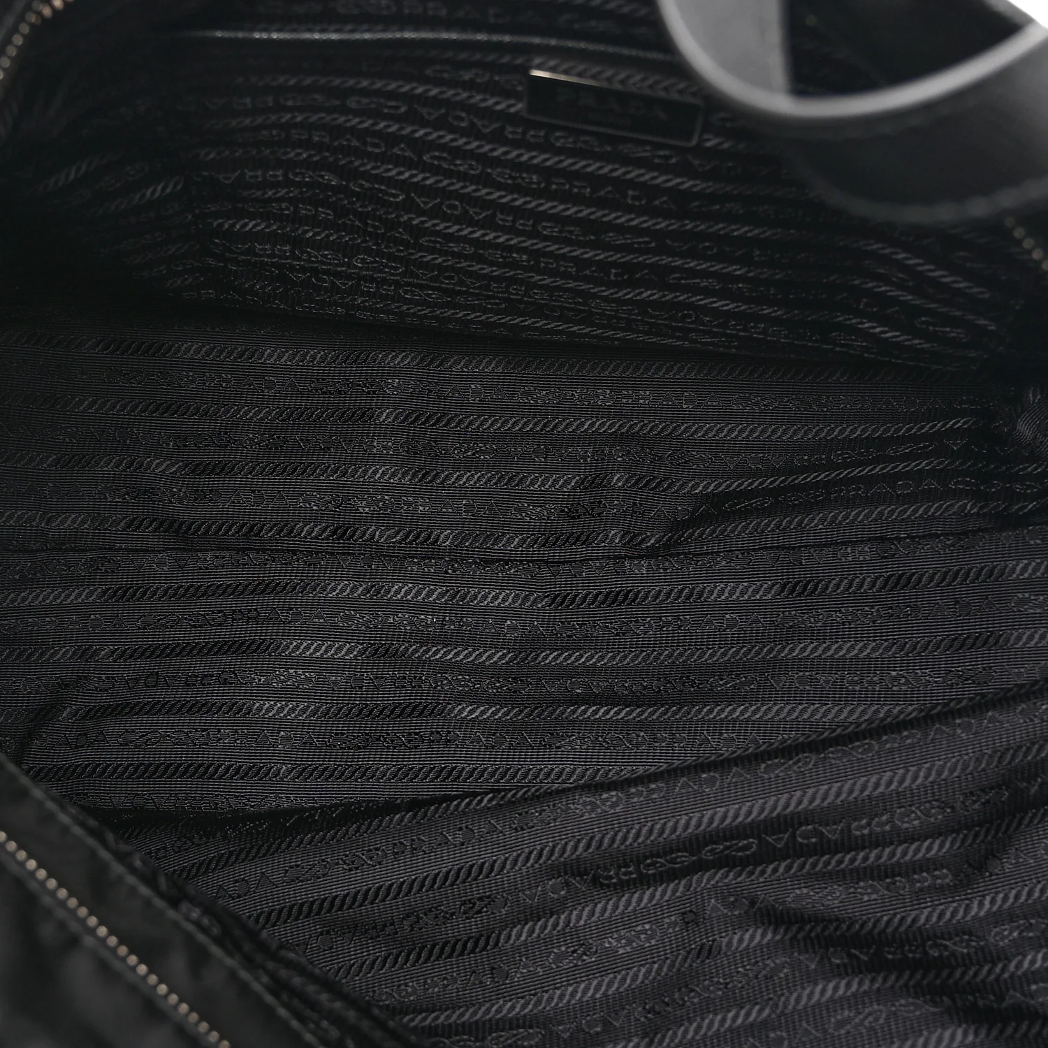 Tessuto Nylon Saffiano Shopping Tote Black - Image 5