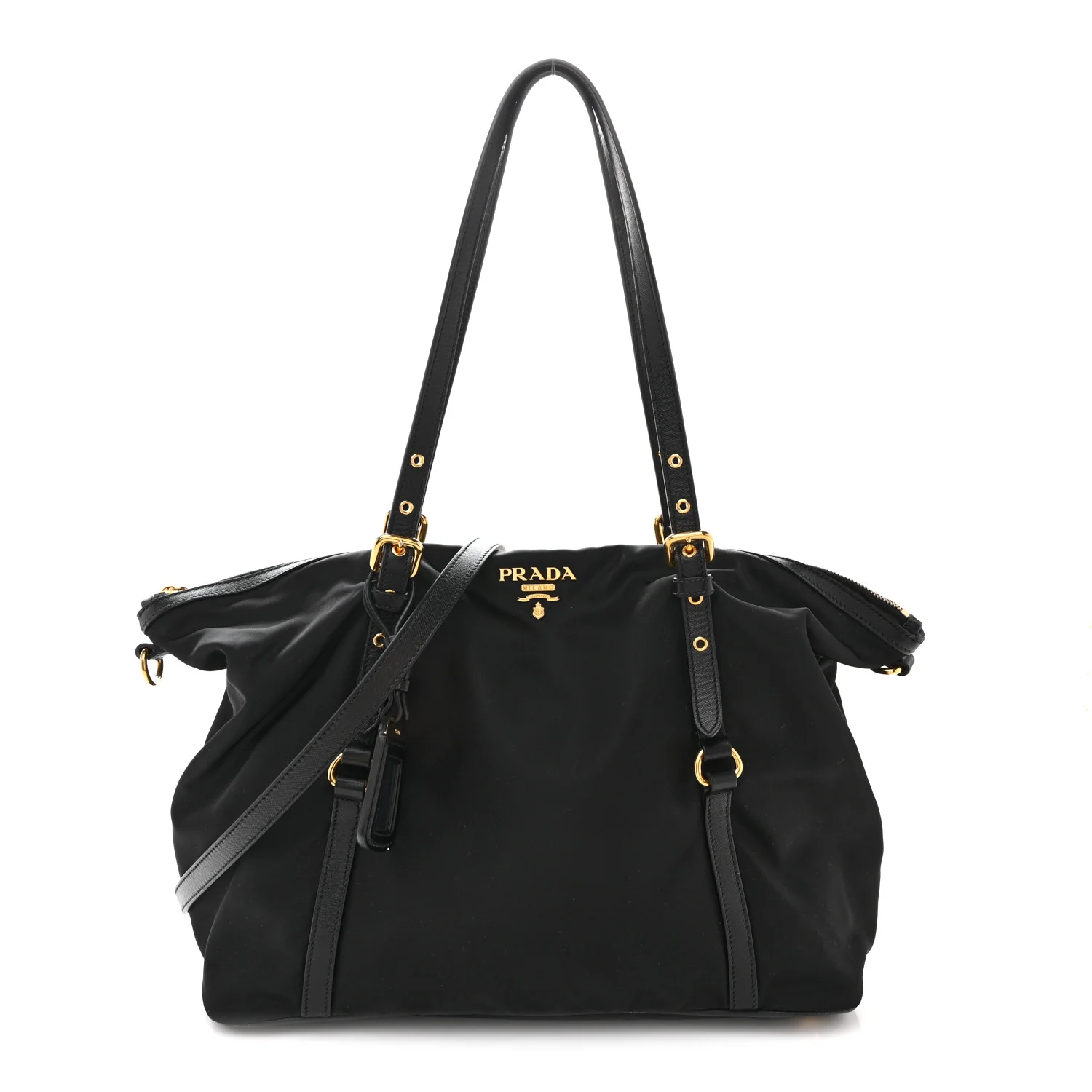 Tessuto Nylon Saffiano Tote Black