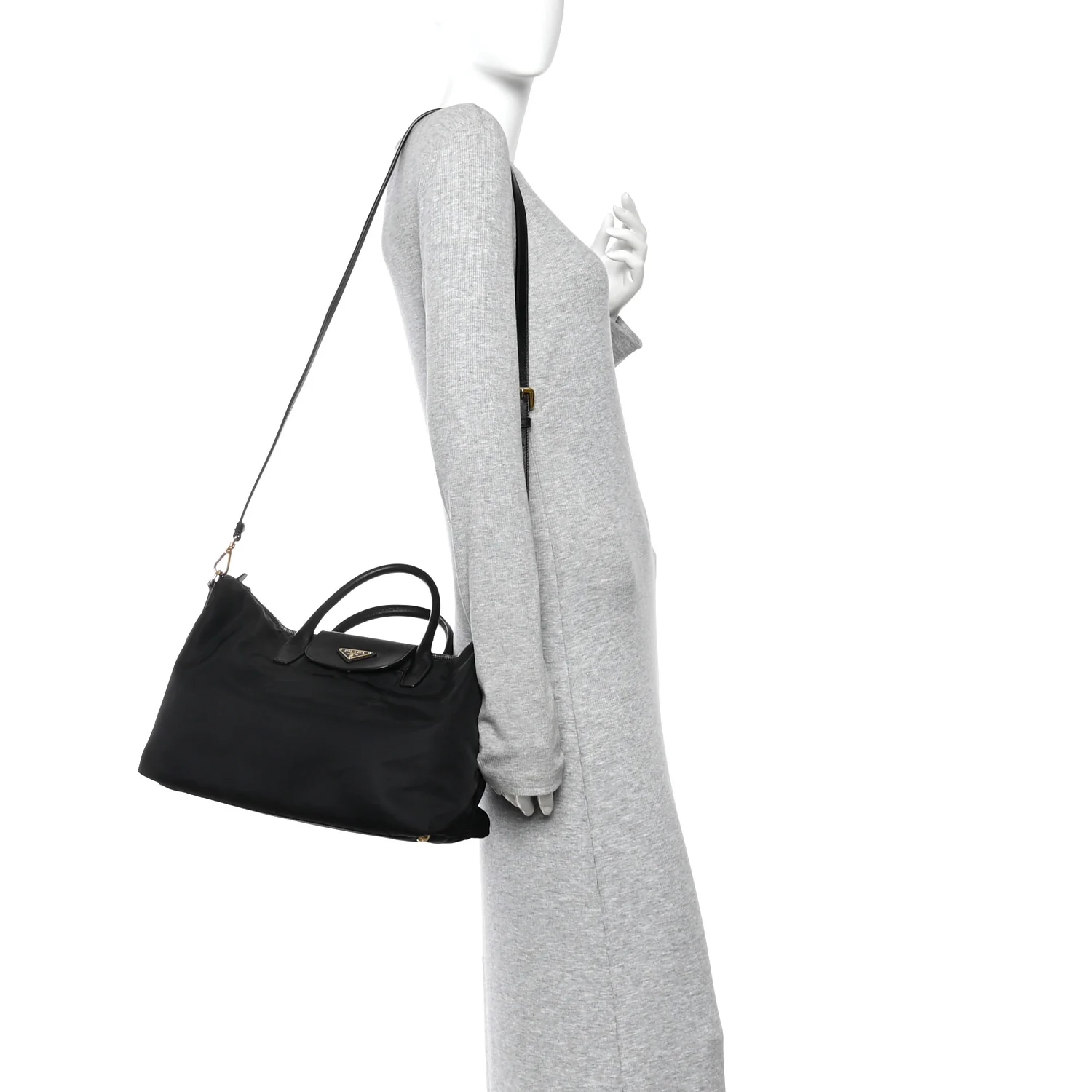 Tessuto Nylon Saffiano Tote Black - Image 2