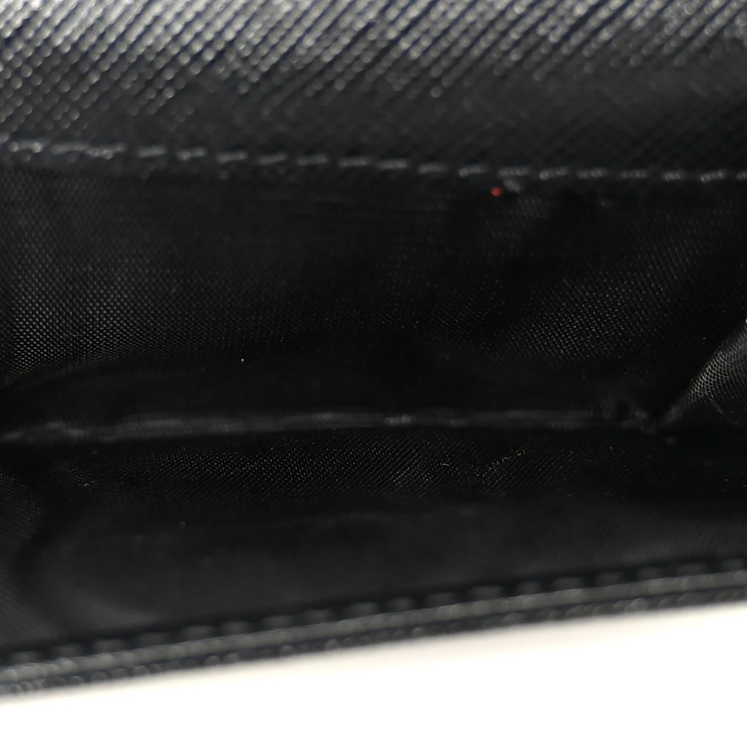 Tessuto Nylon Saffiano Tri-Fold Compact Wallet Black - Image 5