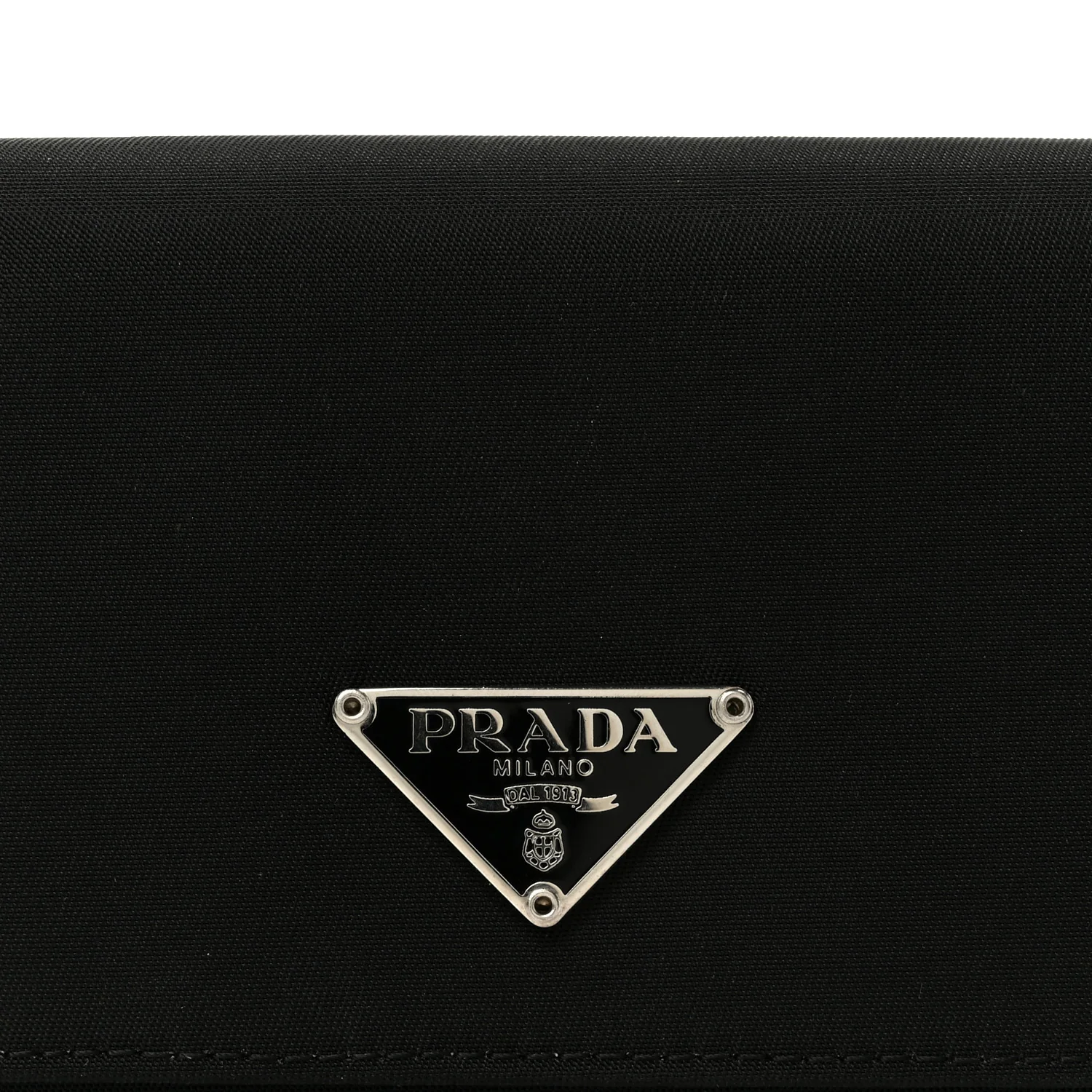 Tessuto Nylon Saffiano Tri-Fold Compact Wallet Black - Image 8