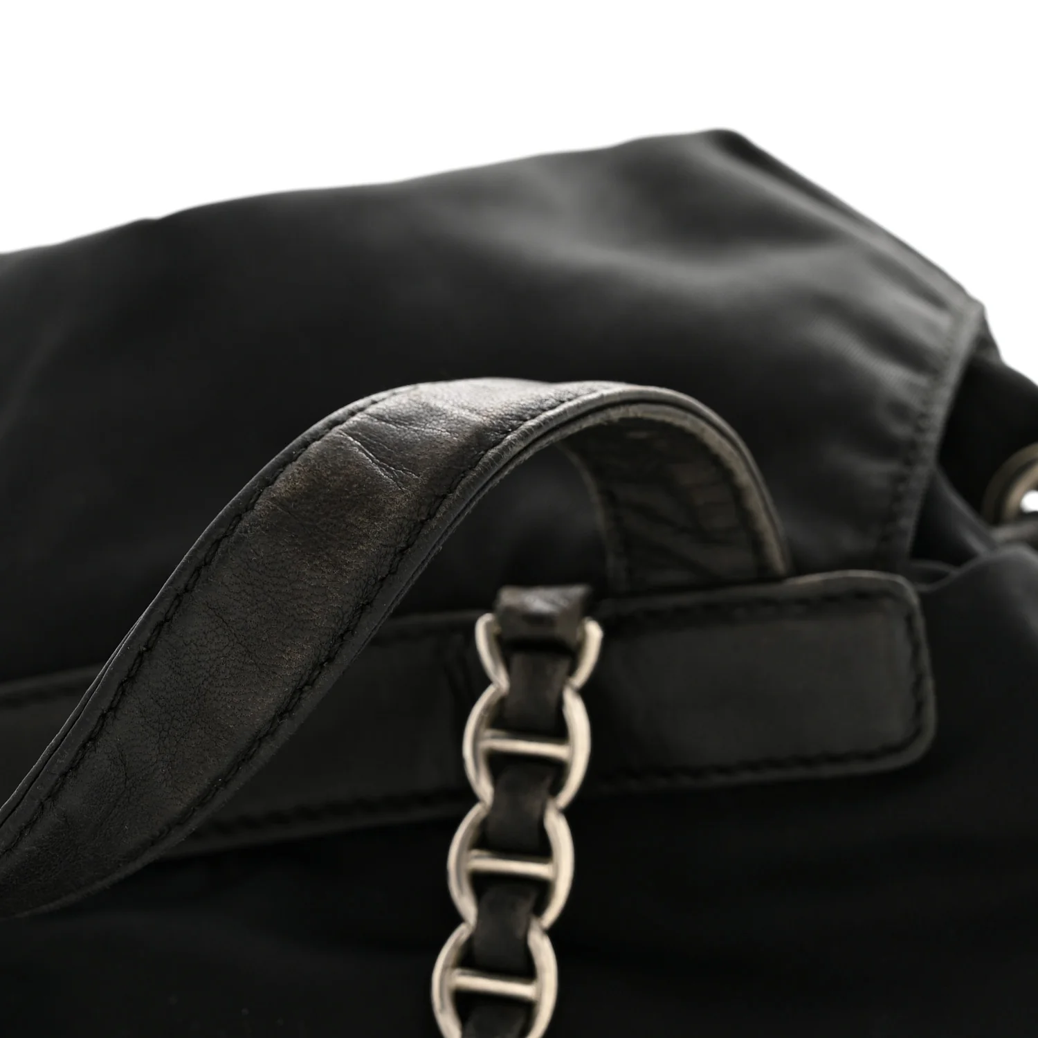 Tessuto Nylon Vela Chain Backpack Black - Image 13