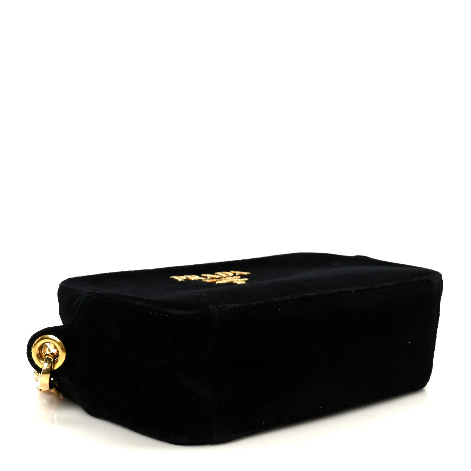 Velluto Zip Top Chain Shoulder Bag Black - Image 4