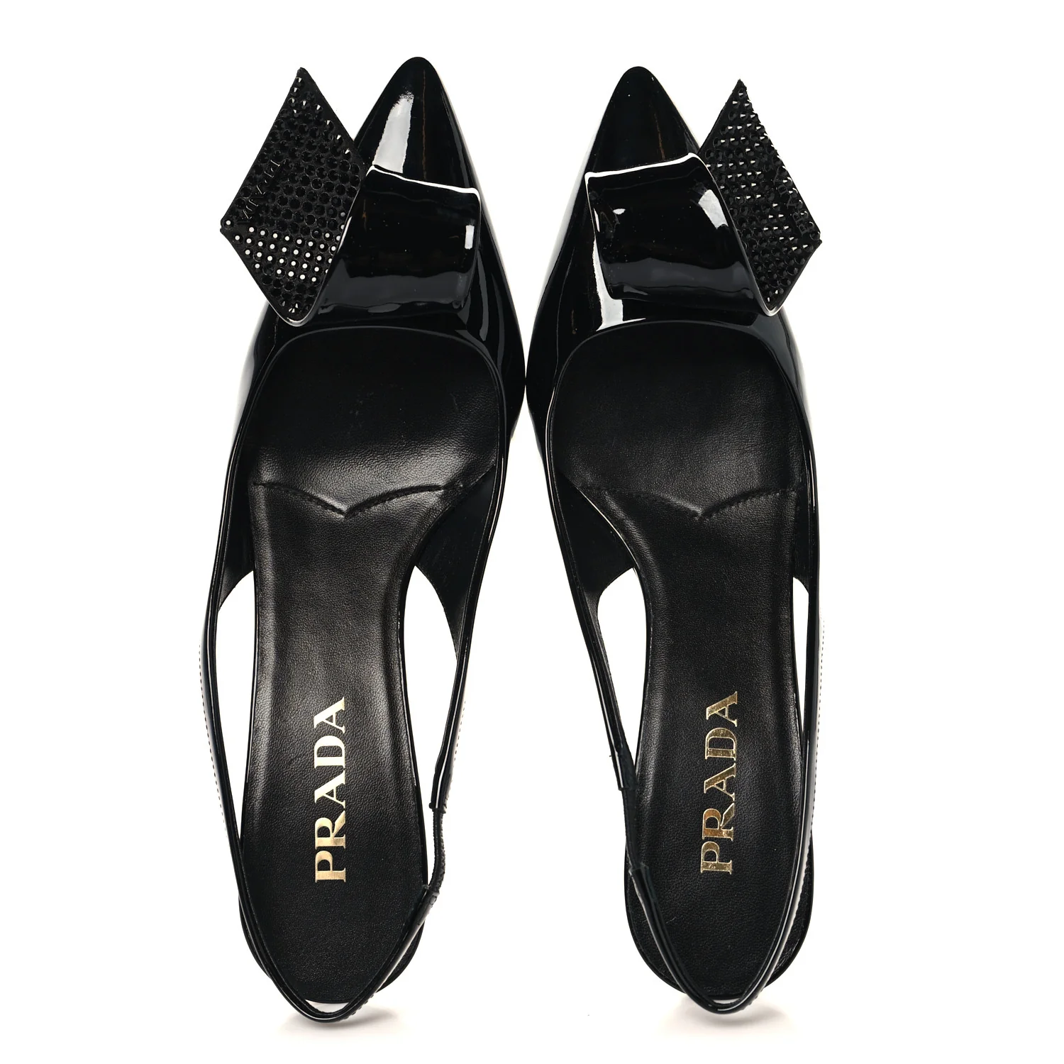 Vernice Crystal Bow Slingback Pumps 39 Black - Image 2