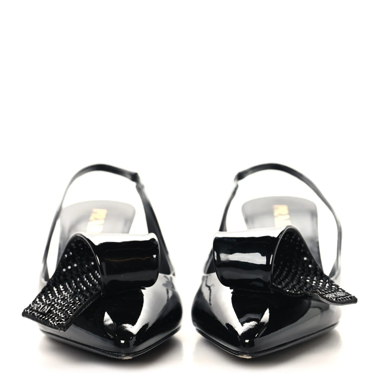 Vernice Crystal Bow Slingback Pumps 39 Black - Image 3