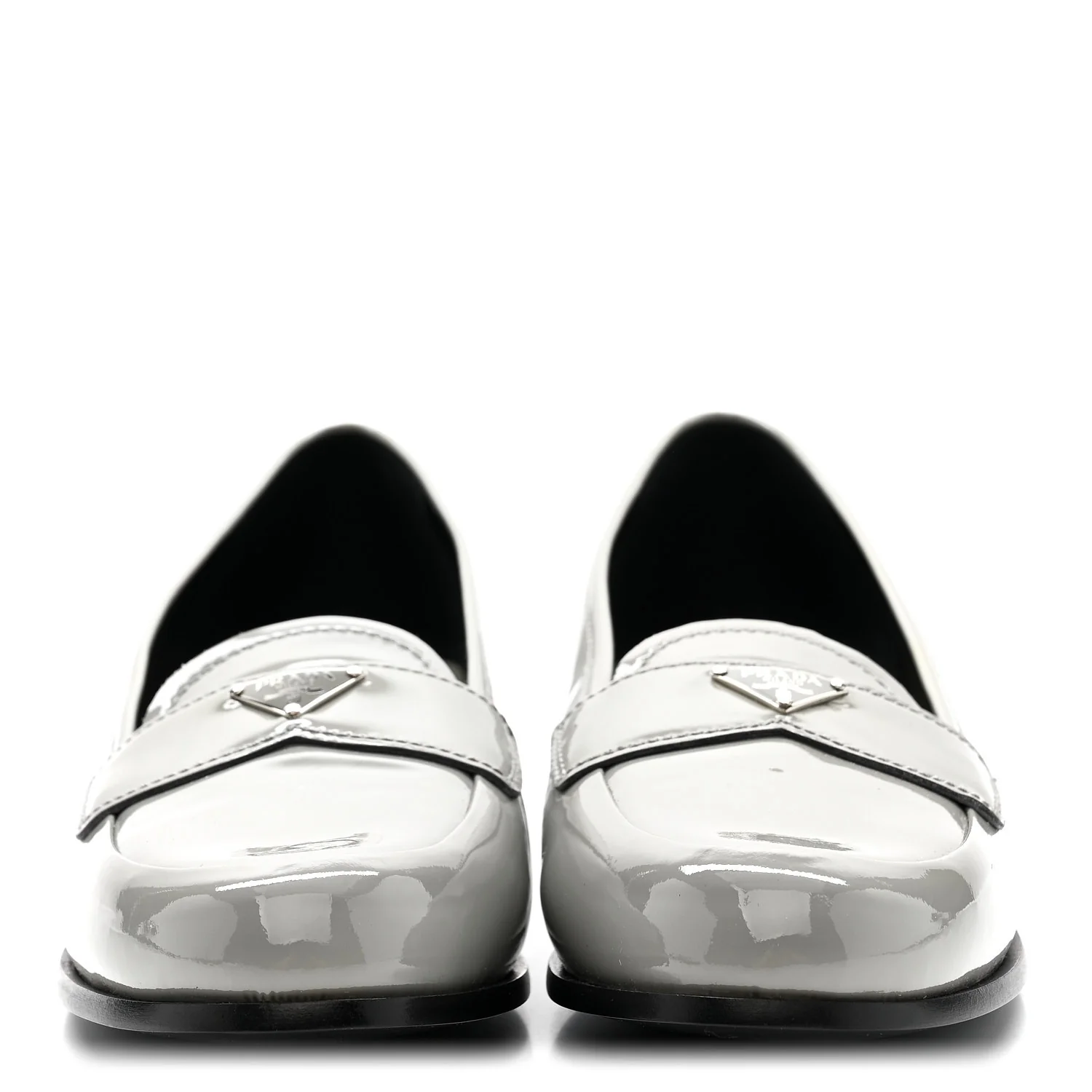 Vernice Metal Triangle Logo 25mm Loafers 38 Granito - Image 3