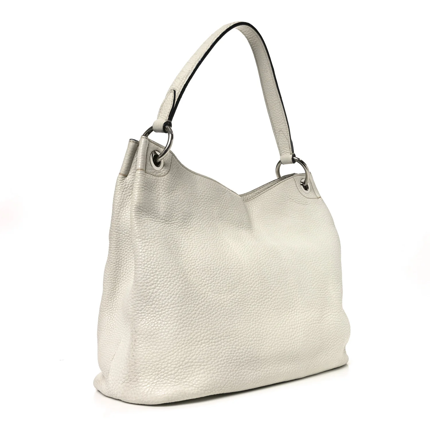 Vitello Daino Hobo Bag White - Image 3