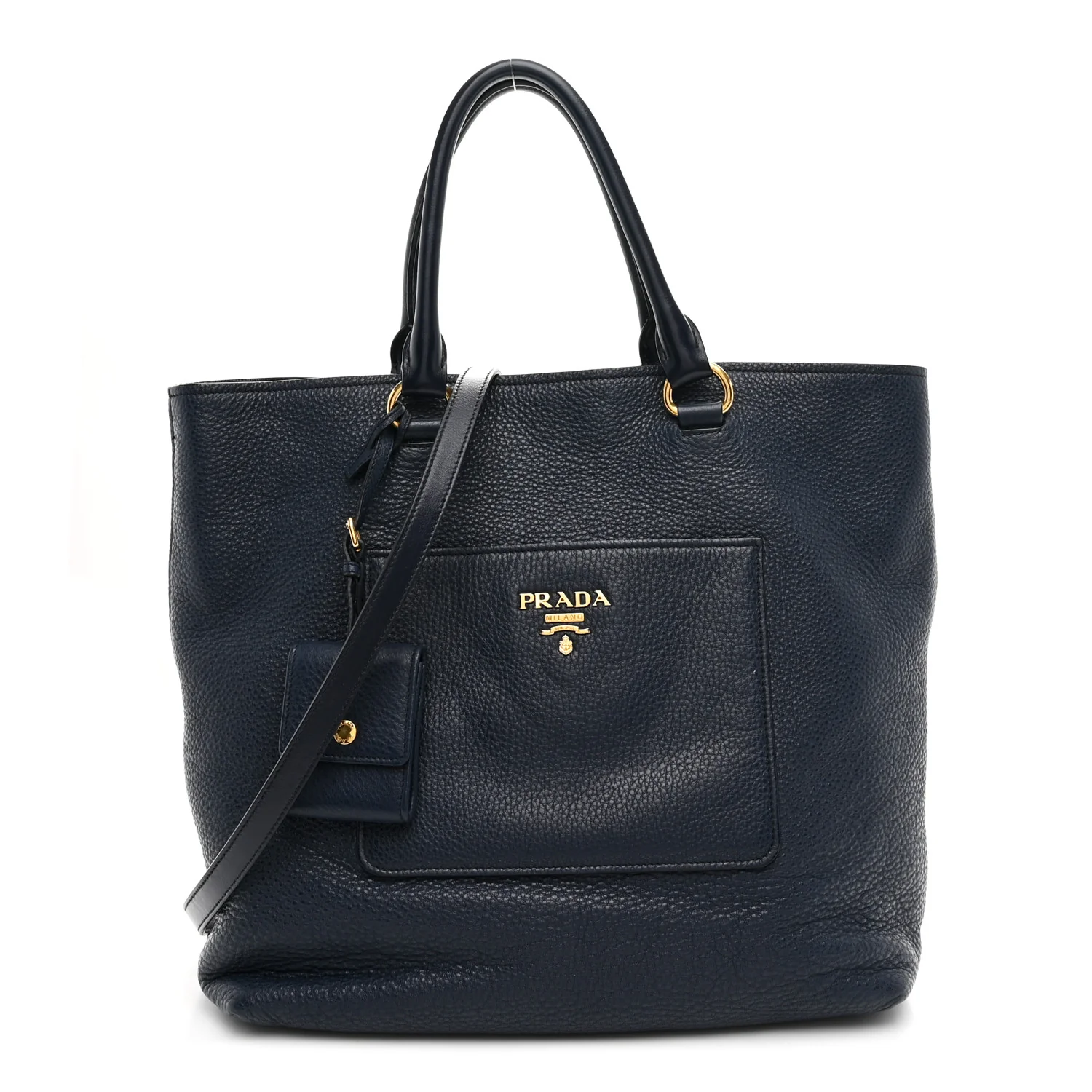 Vitello Daino Pocket Shopping Tote Baltico