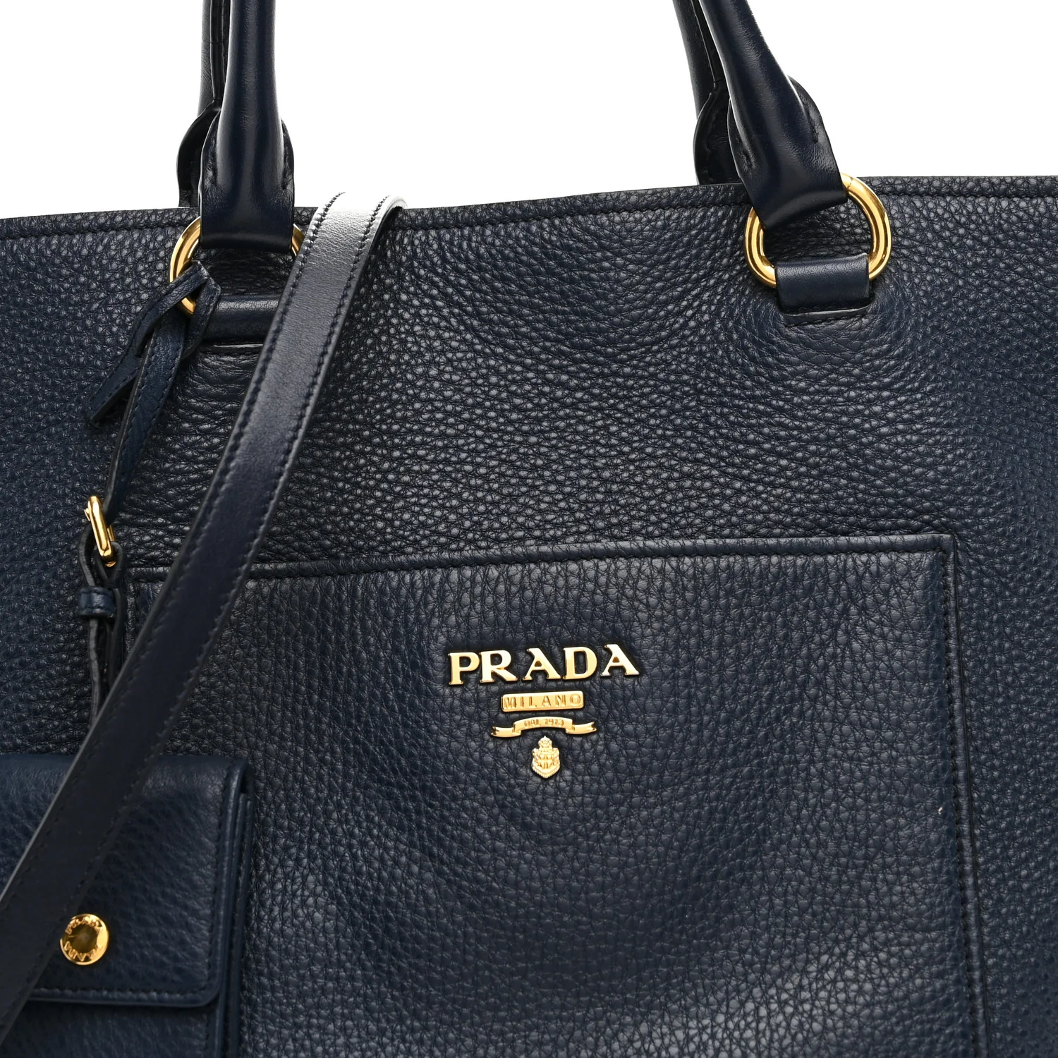 Vitello Daino Pocket Shopping Tote Baltico - Image 9