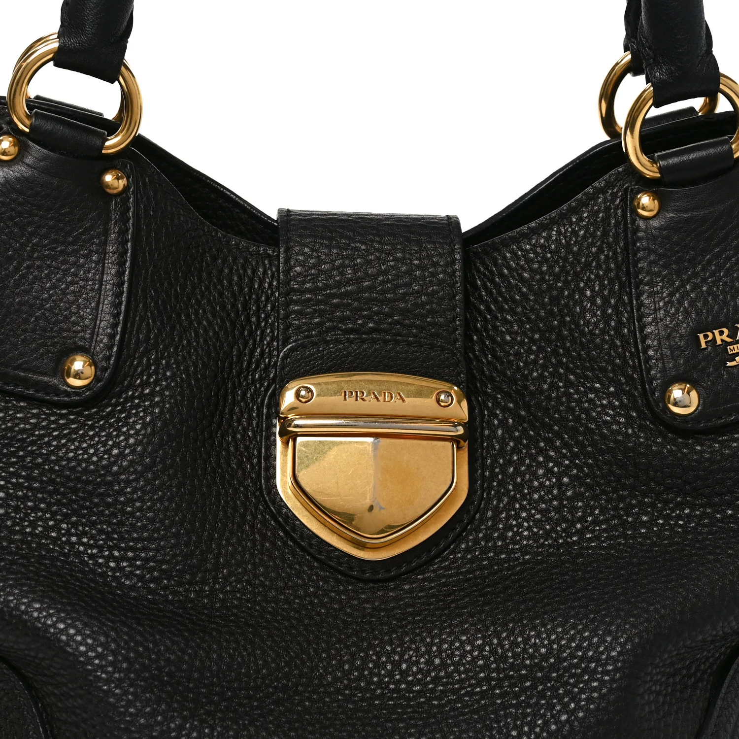 Vitello Daino Pushlock Tote Black - Image 13