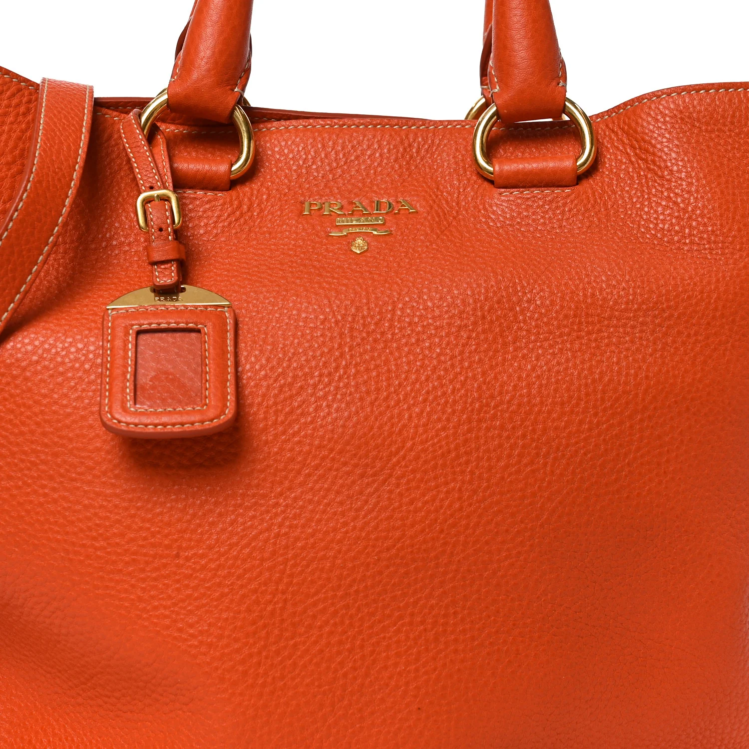 Vitello Daino Shopping Tote Papaya - Image 7