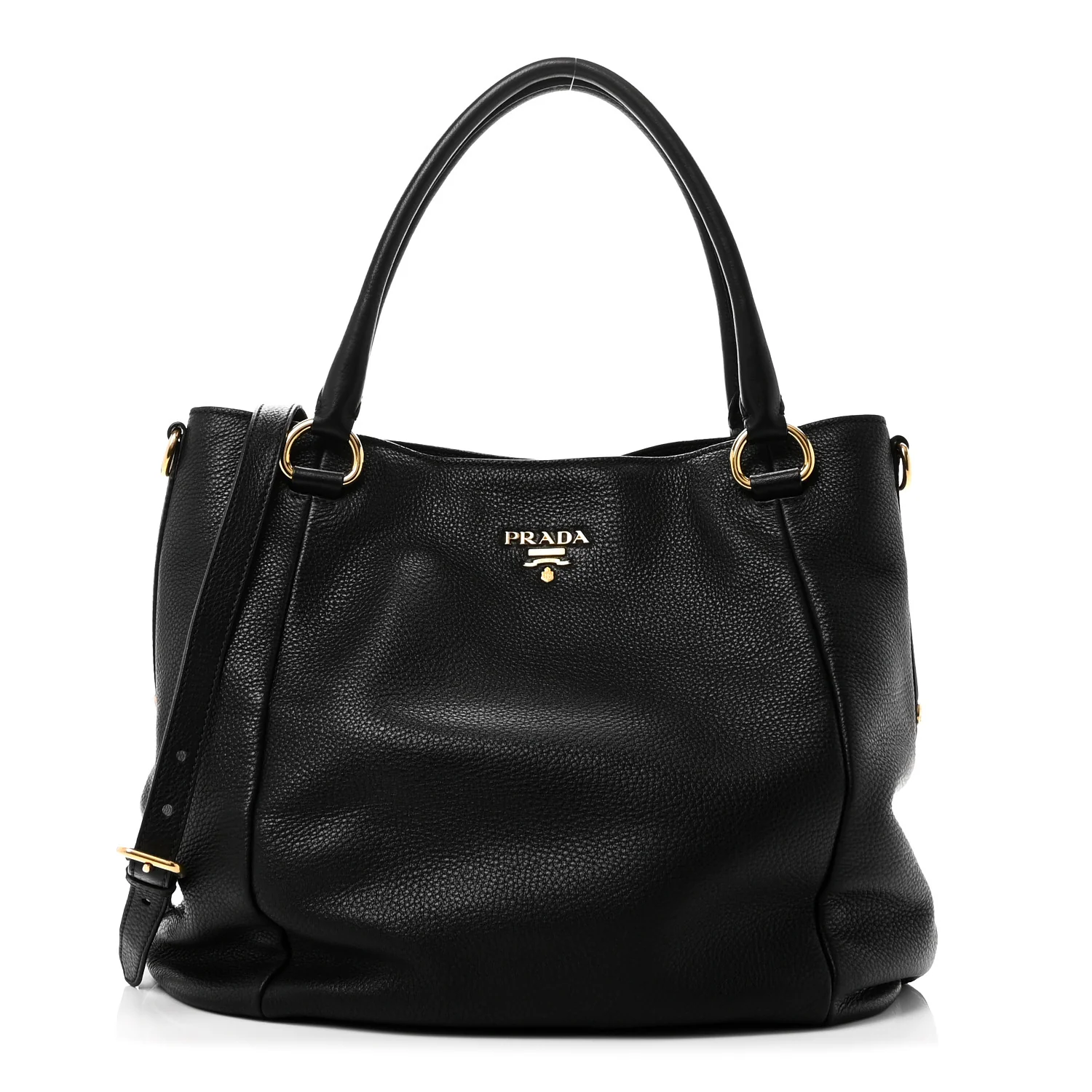 Vitello Daino Shoulder Bag Black