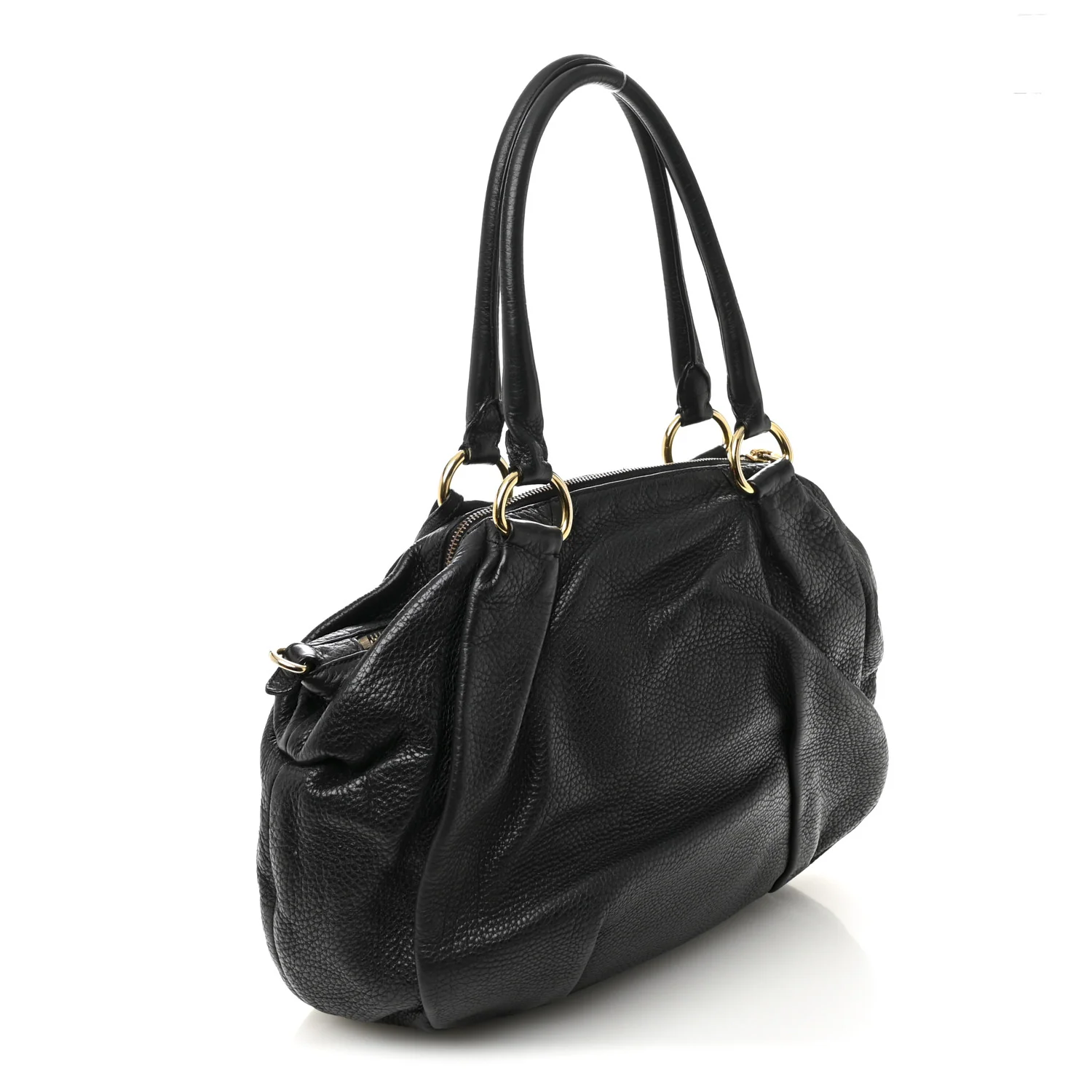 Vitello Daino Shoulder Bag Black - Image 3