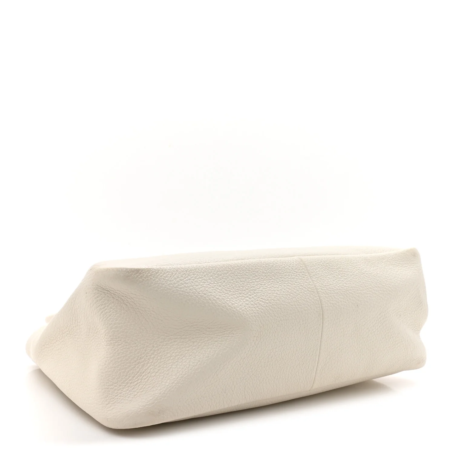 Vitello Daino Soft Medium Zippered Top Handle Bag White - Image 4