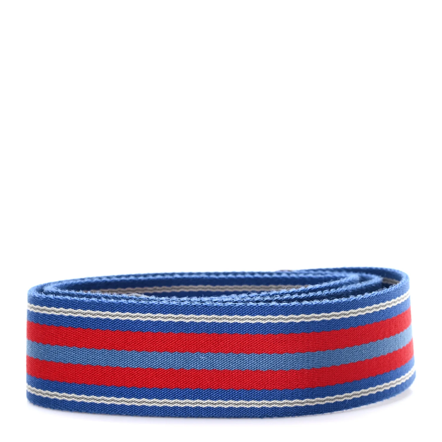 Vitello Daino Striped Fabric Shoulder Strap Blue Red - Image 2