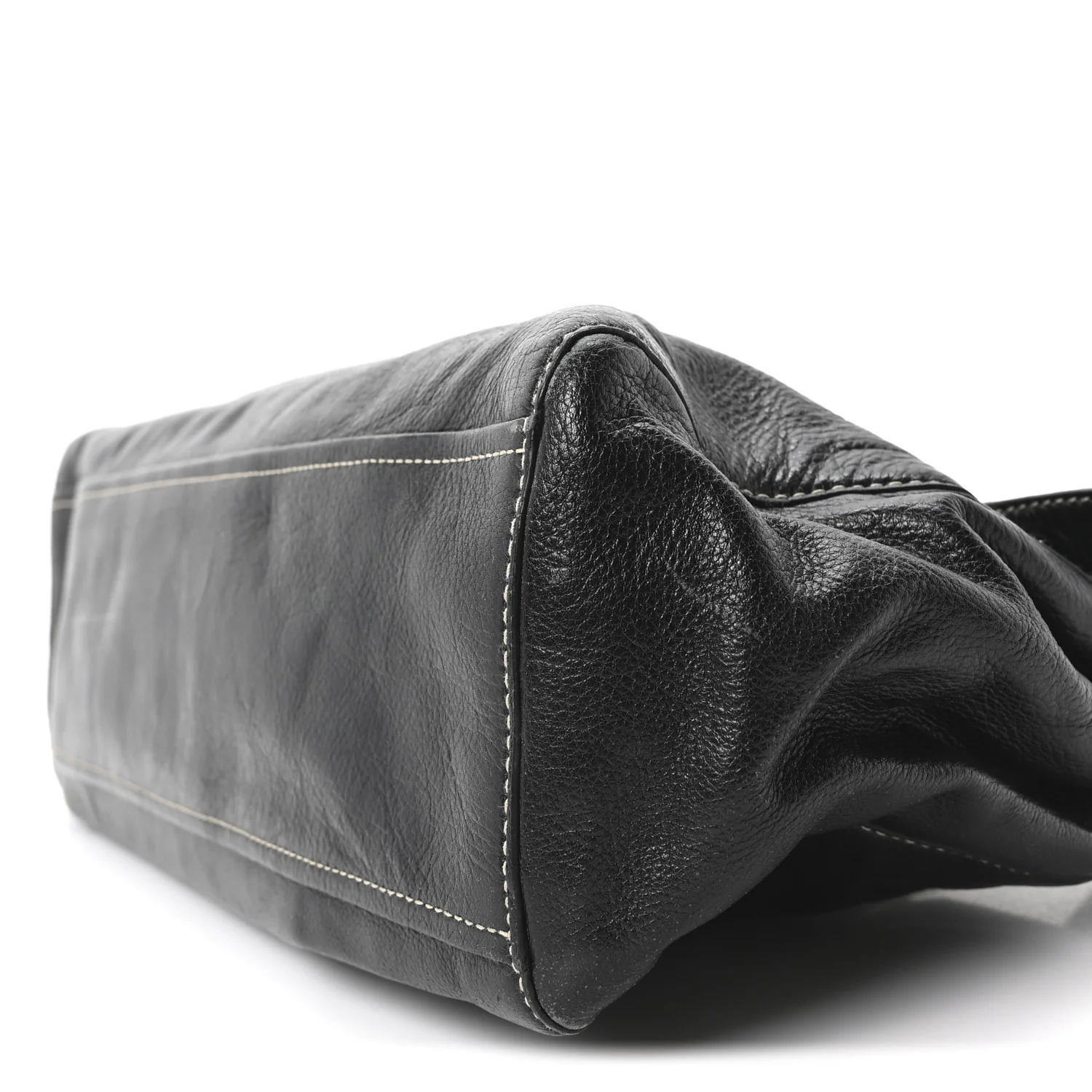 Vitello Easy Foldover Pushlock Satchel Black - Image 10