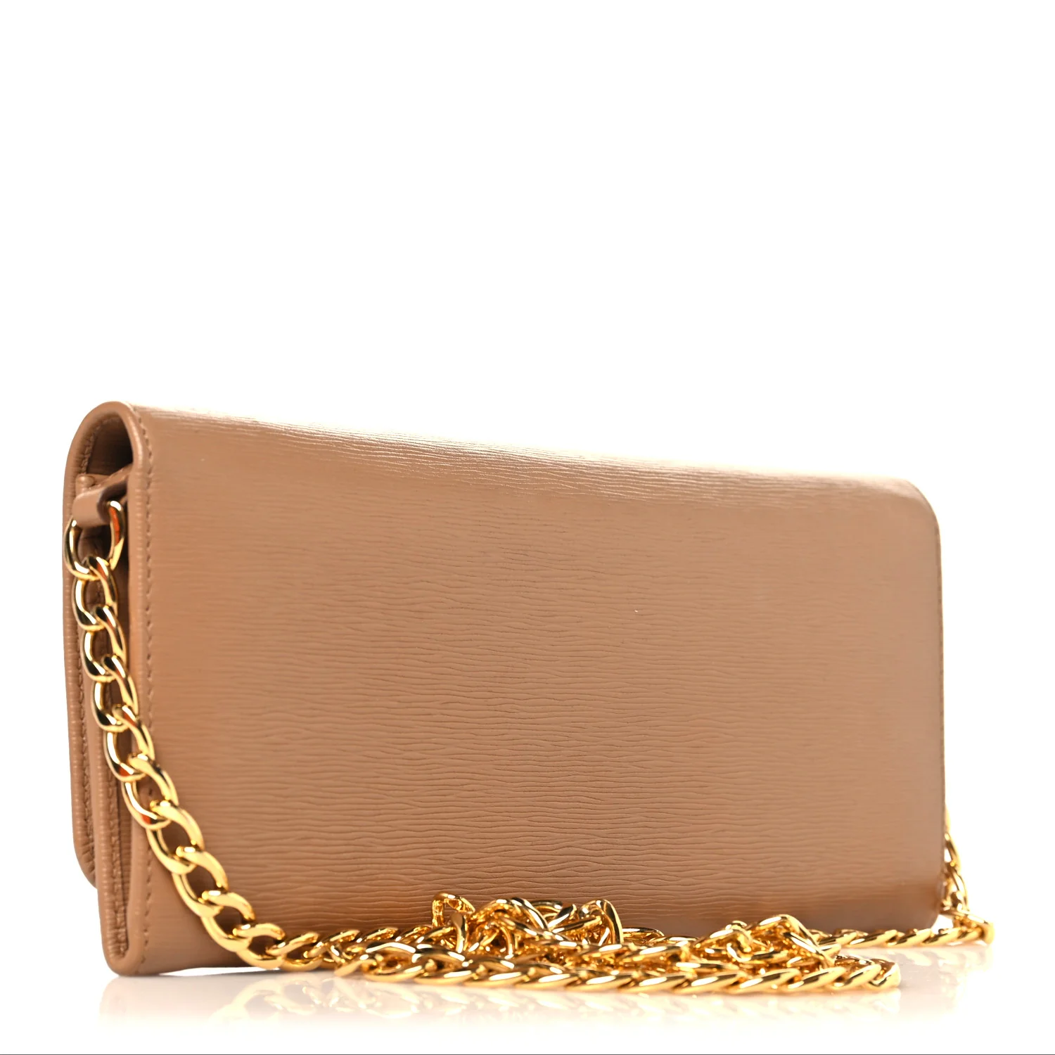 Vitello Move Metal Oro Chain Wallet Caramel - Image 3