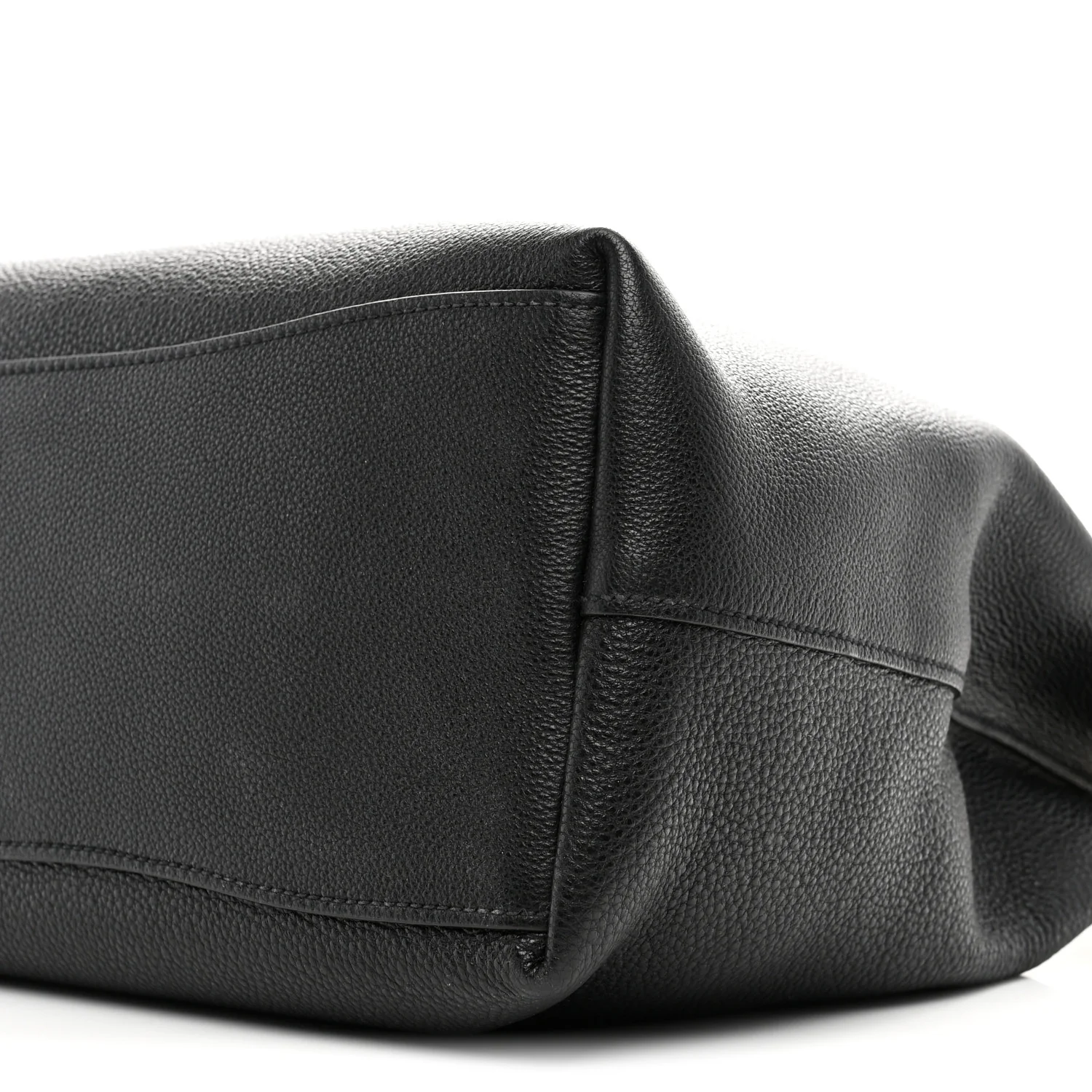Vitello Phenix Embossed Logo Hobo Black - Image 10