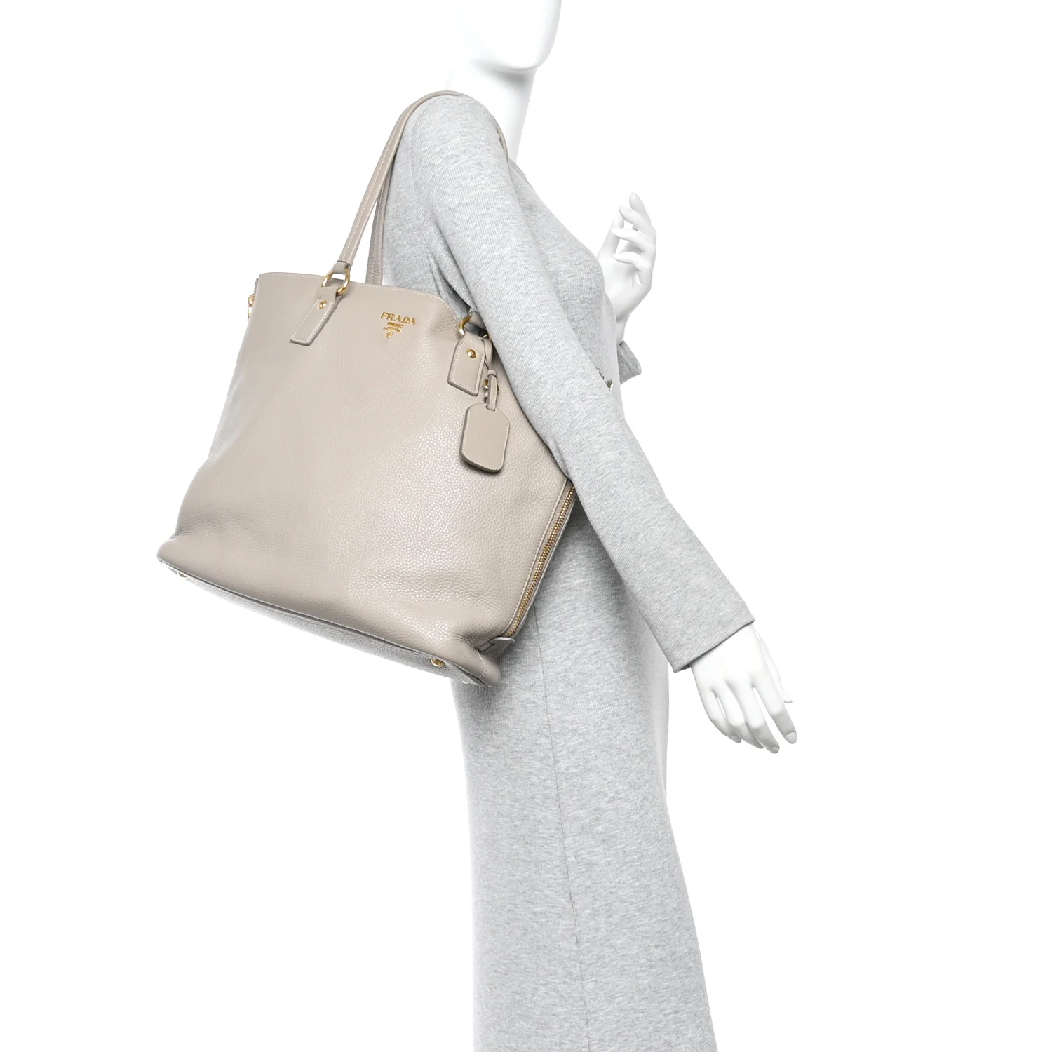 Vitello Phenix Side Zip Tote Argilla - Image 2